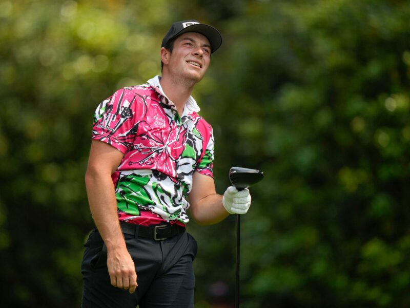 Viktor Hovland wore an azalea-inspired shirt at the Masters and fans ...