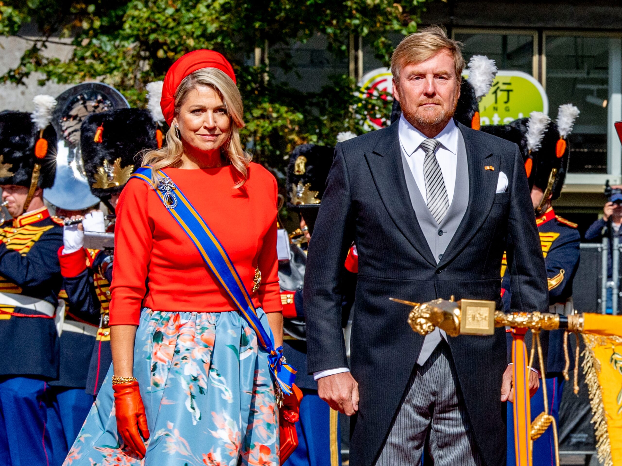 King Willem-Alexander of The Netherlands and Queen Maxima of The Netherlands attends Prinsjesdag the annual opening of the parliamentary year in the Grote Kerk on September 21, 2021 in The Hague, Netherlands.