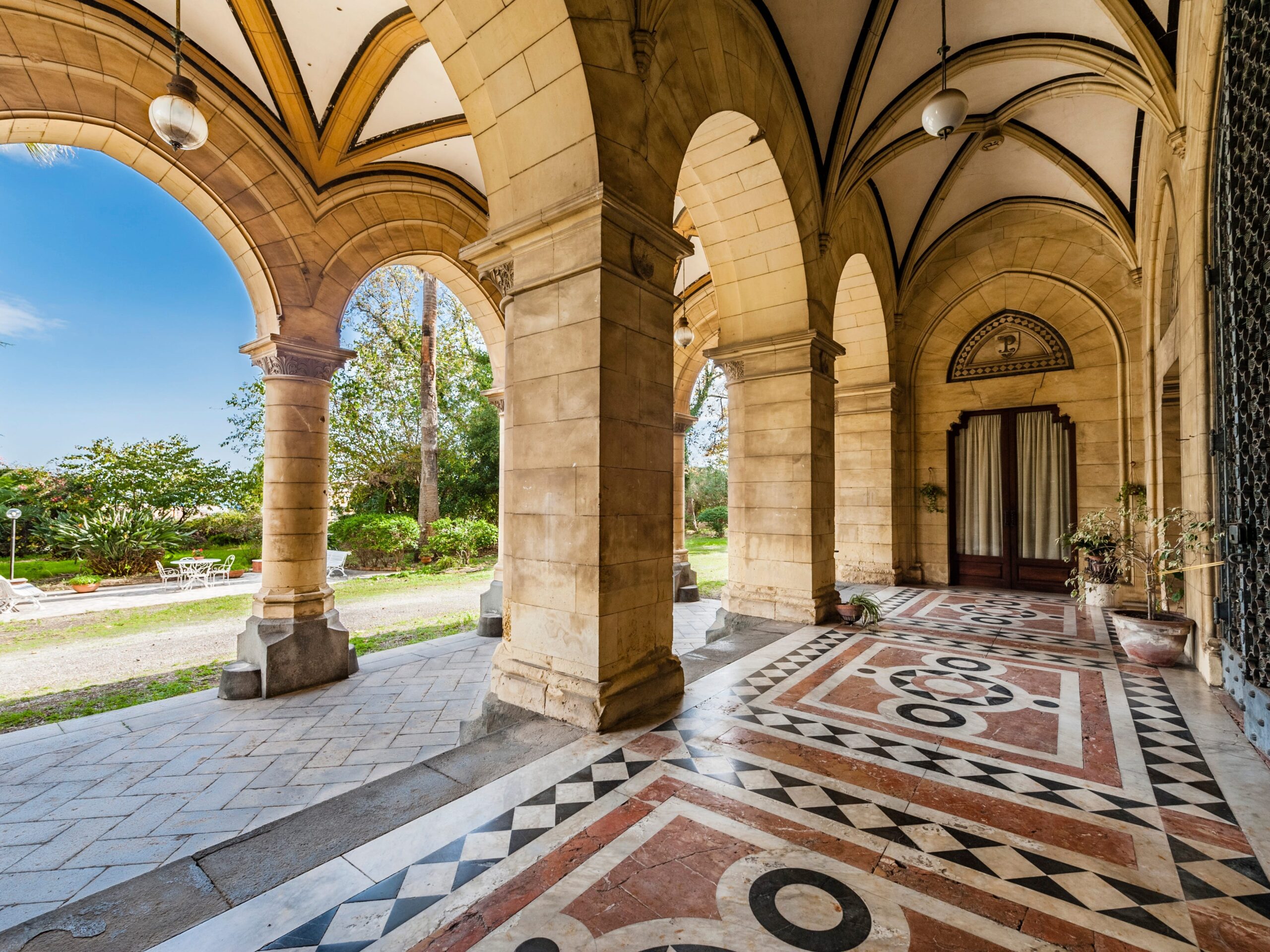 Entrance to Castello Pennisi di Floristella in Acireale, Sicily
