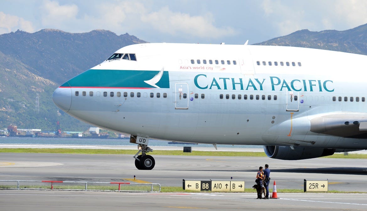Cathay Pacific is de belangrijkste luchtvaartmaatschappij van Hongkong.