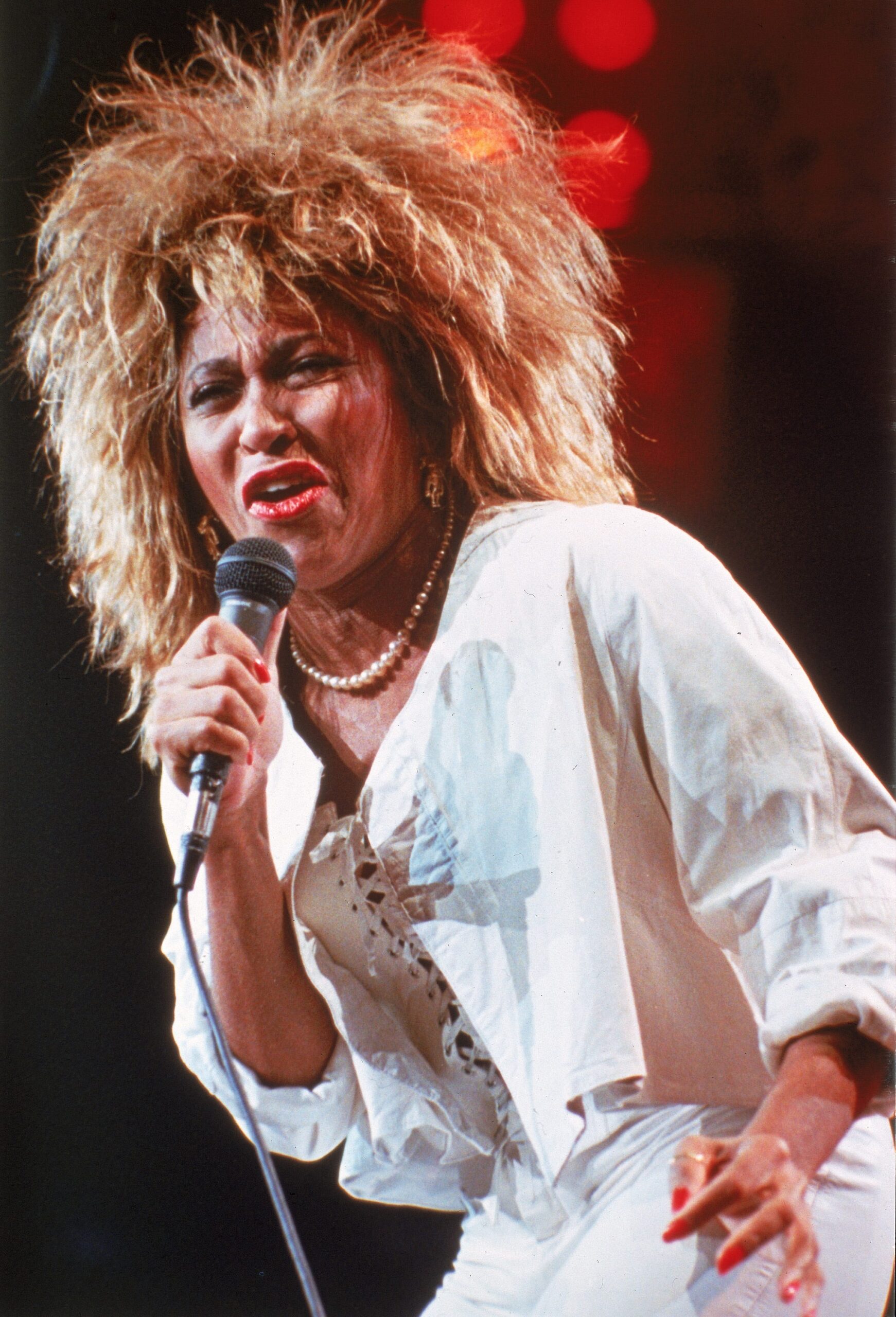 Tina Turner sings at Madison Square Garden in New York City on Aug. 1, 1985.