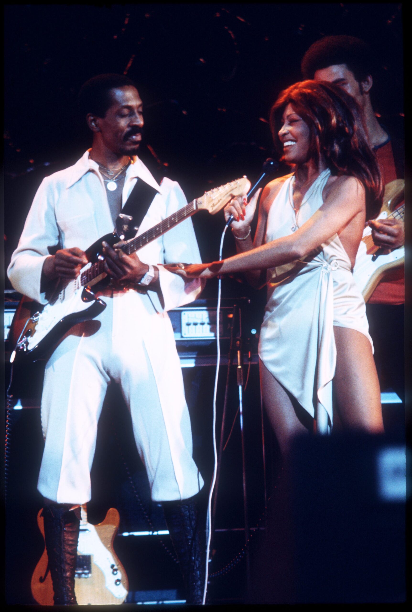 Ike Turner and Tina Turner on the Proud Mary Tour in London 1972.