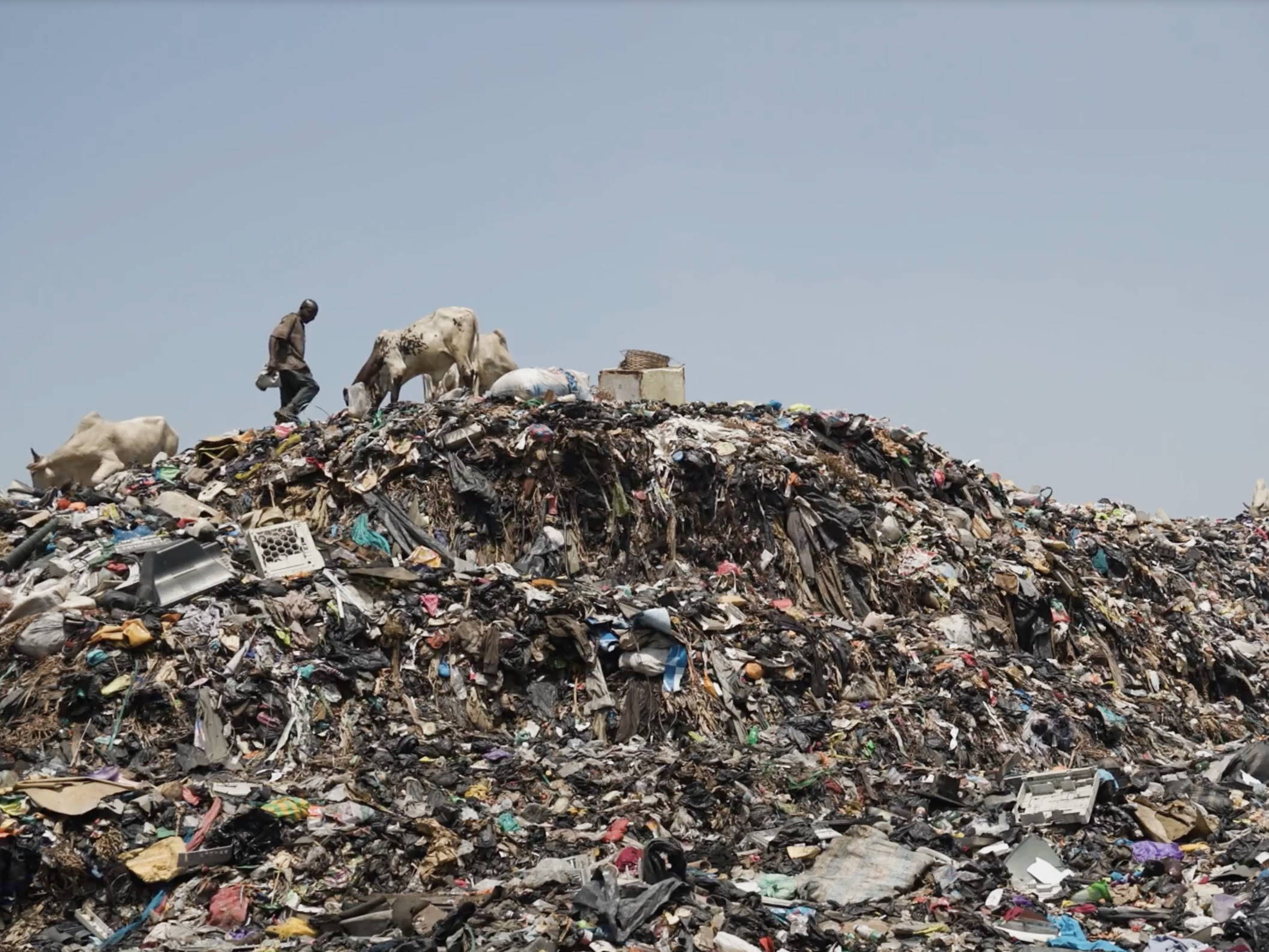 Landfill of clothing from Kantamanto Market