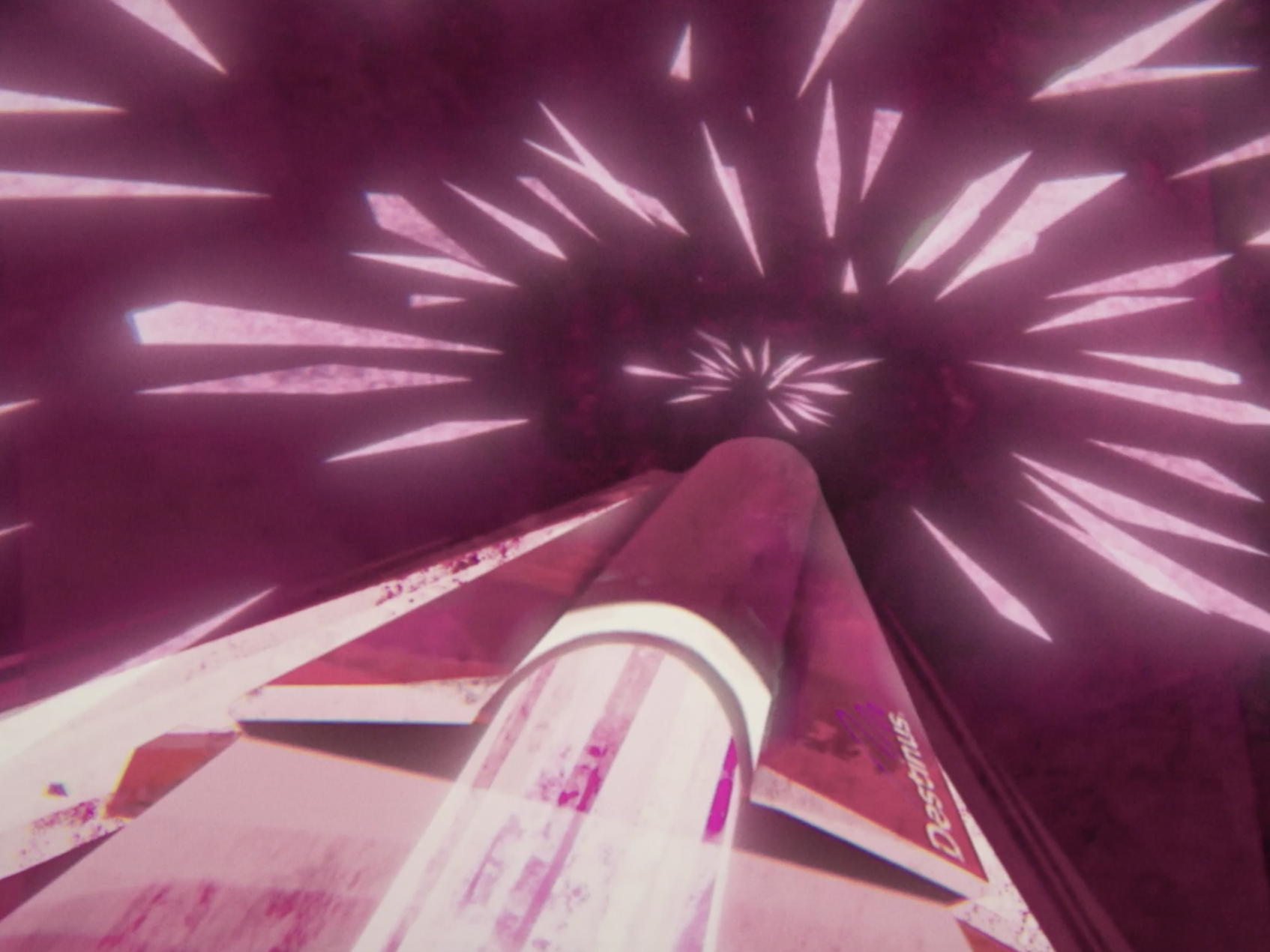 Destinus at hypersonic speed with pink hue.