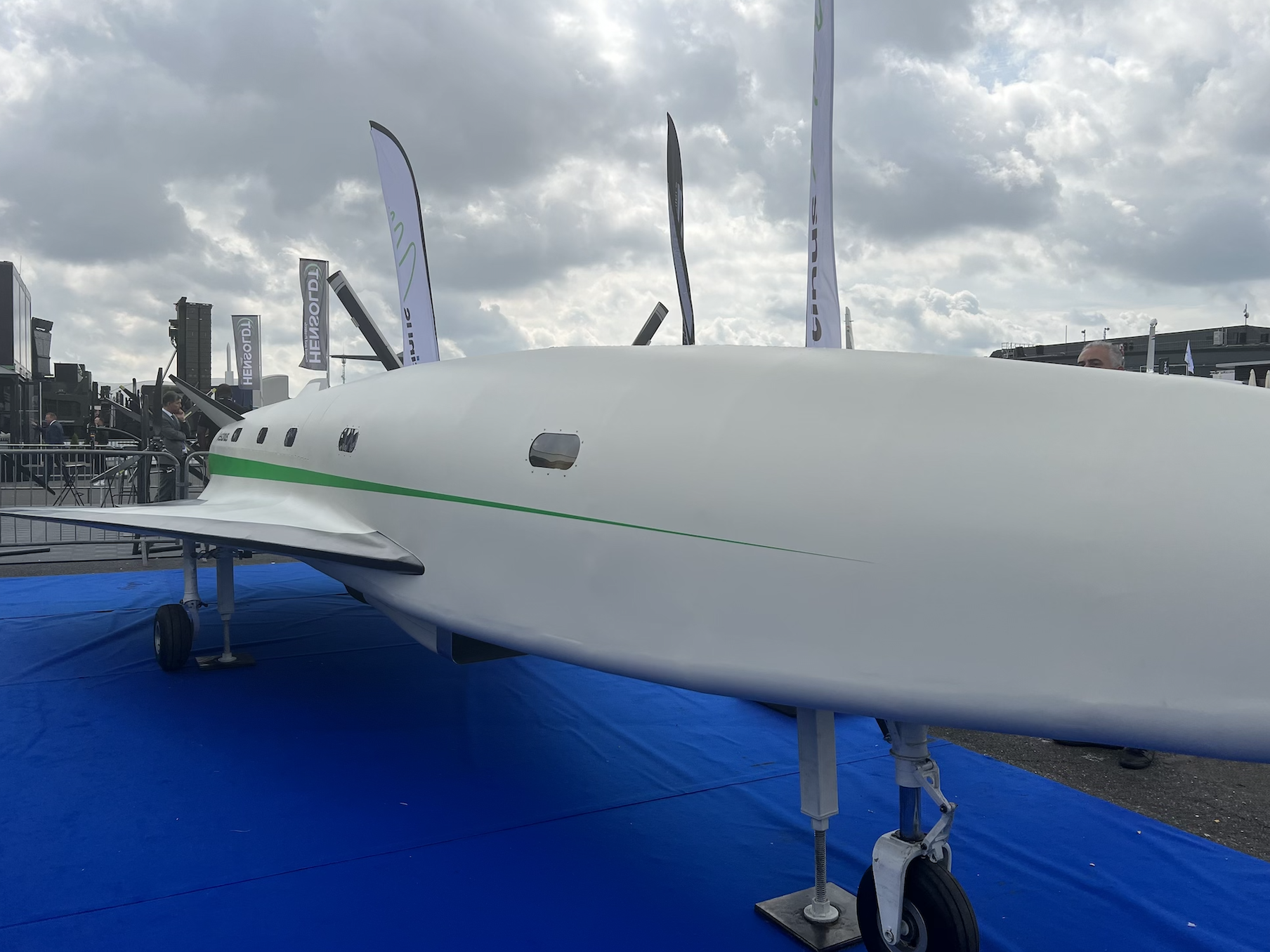 White Destinus 3 prototype at the Paris Air Show.