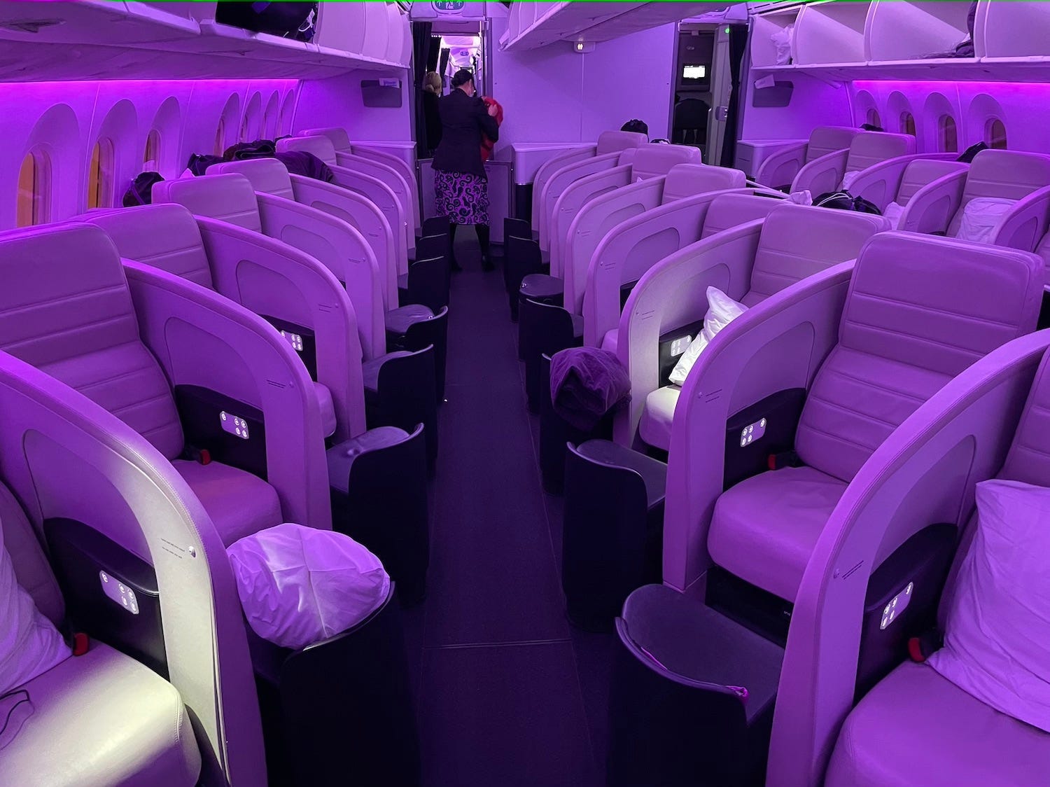 Business class in Air New Zealand's Boeing 787 Dreamliner.
