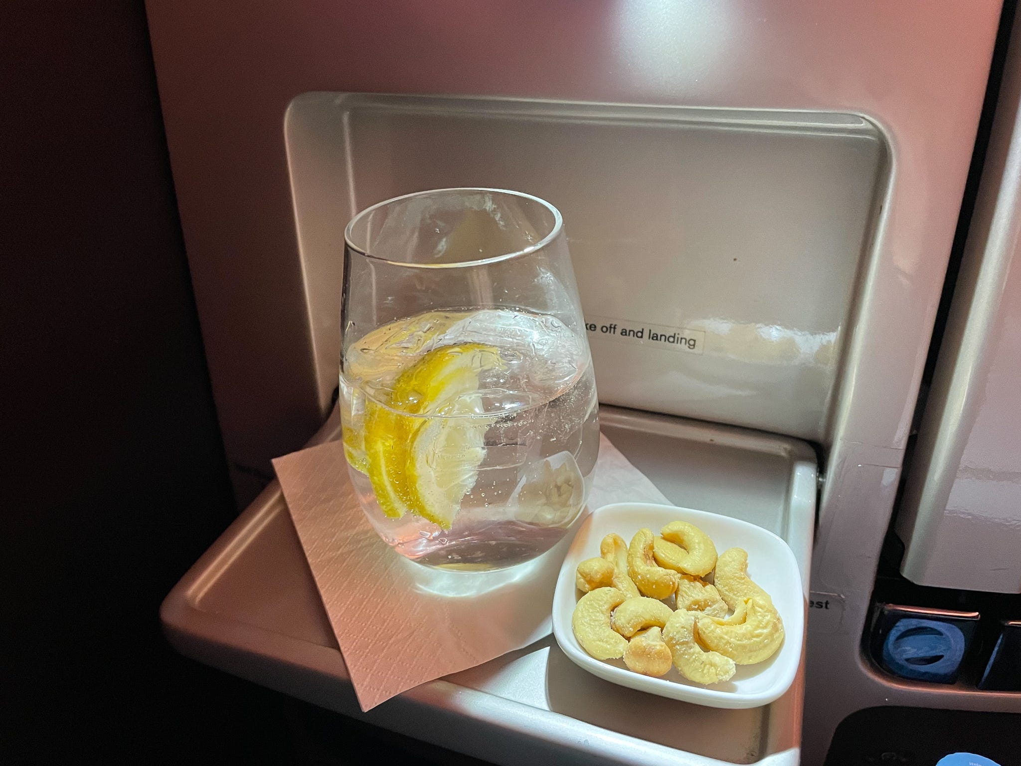 Mijn gin en tonic in business class.