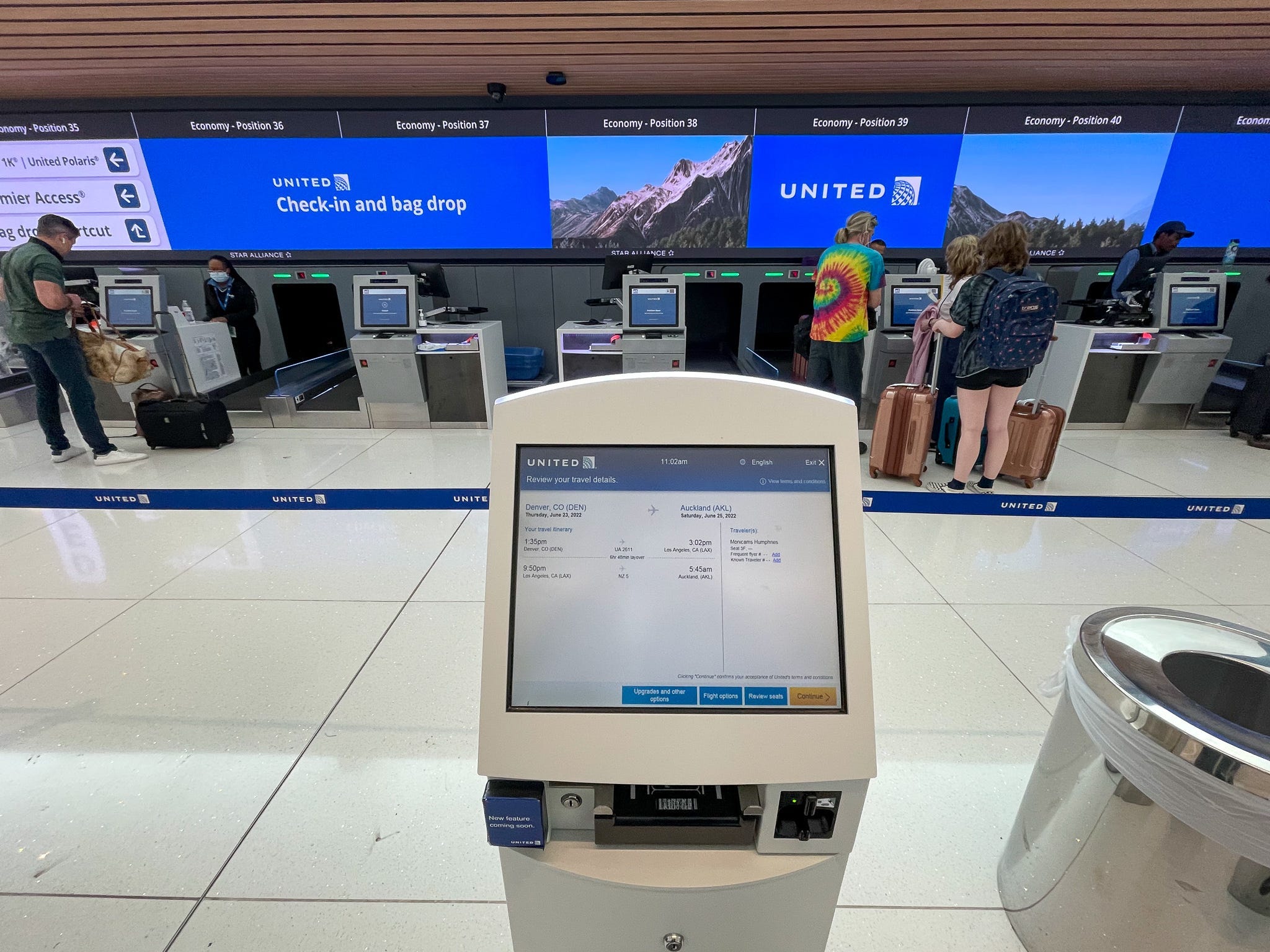 The check-in desk for United.