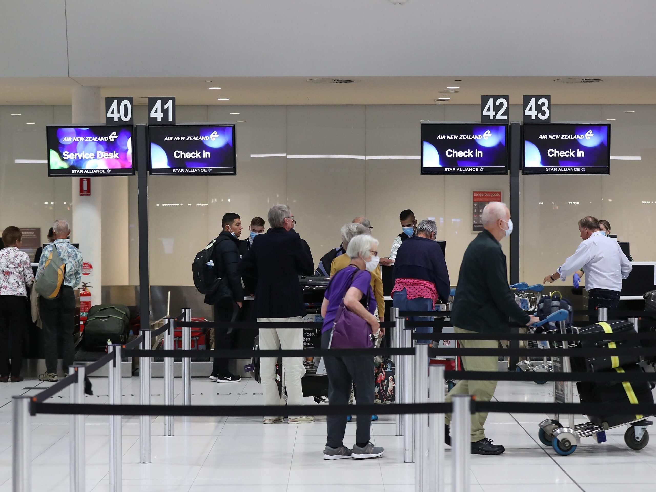 De check-in desk voor Air New Zealand.