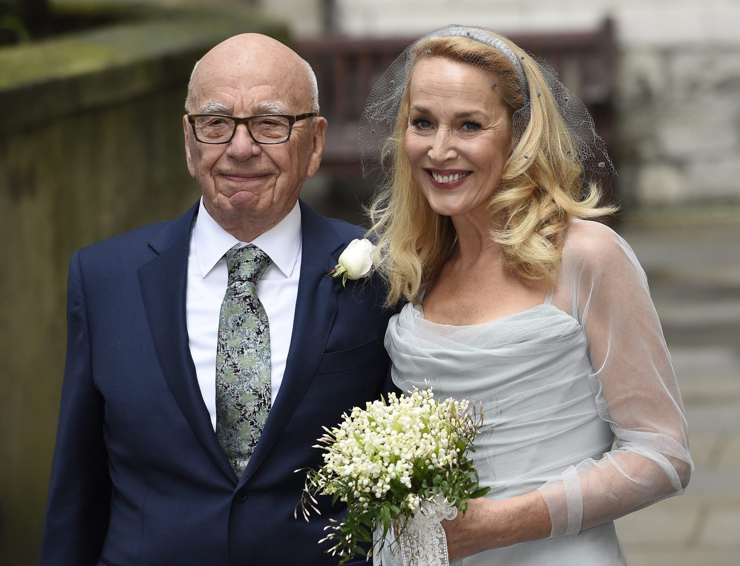 Rupert Murdoch op zijn bruiloft in 2016 met het voormalige Amerikaanse fotomodel Jerry Hall. Foto: EPA/Facundo Arrizabalaga.