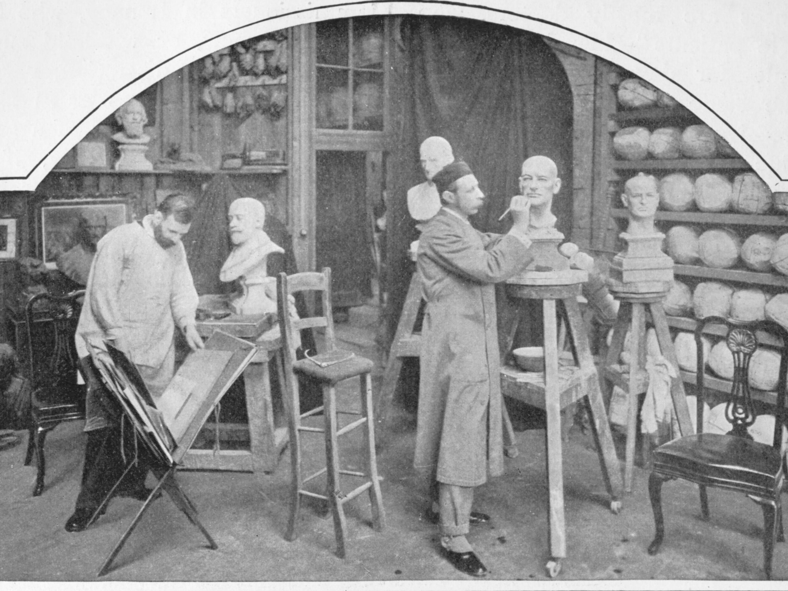 Preparing models at Madame Tussaud&#39;s, London, c1903