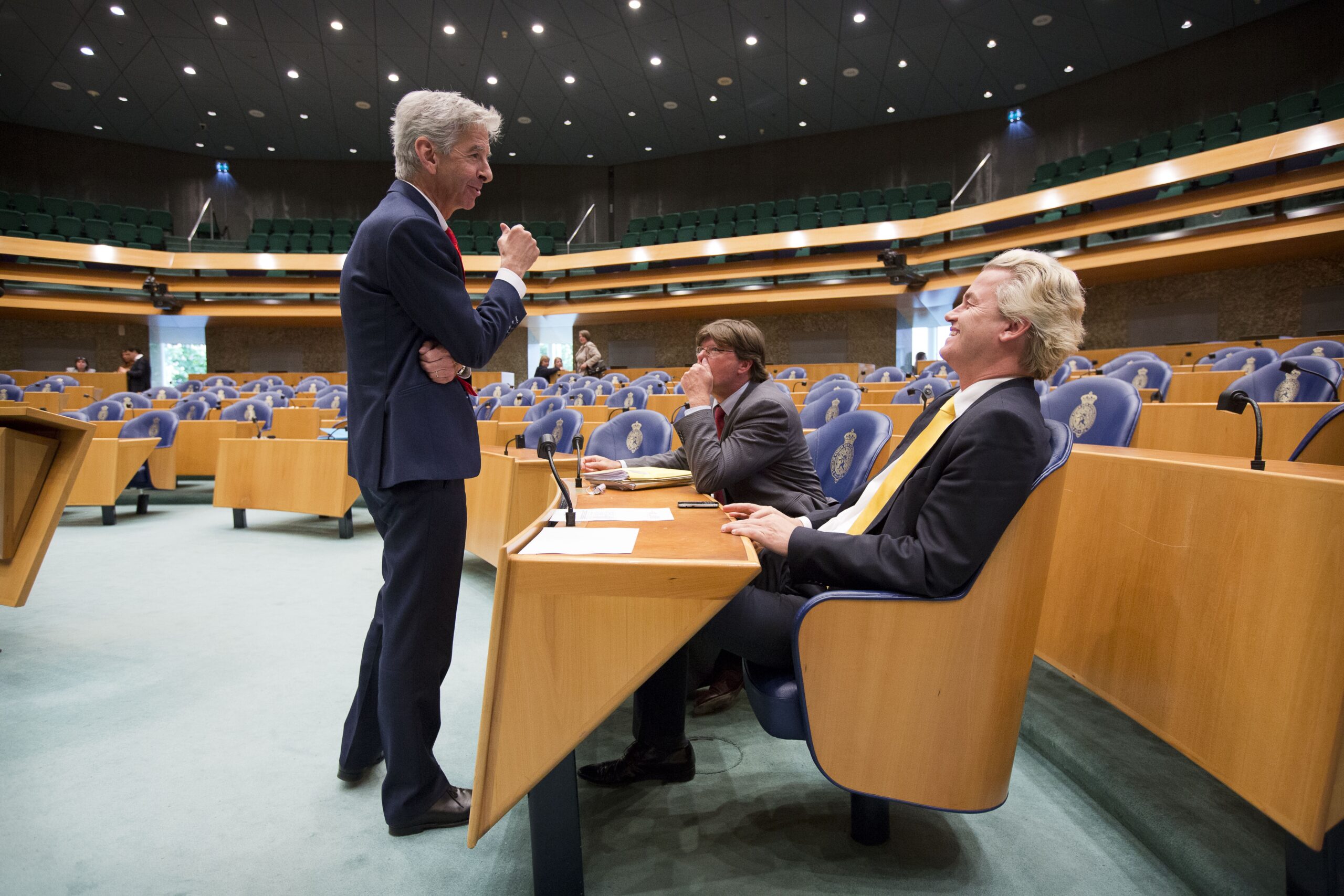 Ronald Plasterk en Geert Wilders in 2012, beiden Kamerlid. Foto: ANP/Phil Nijhuis.