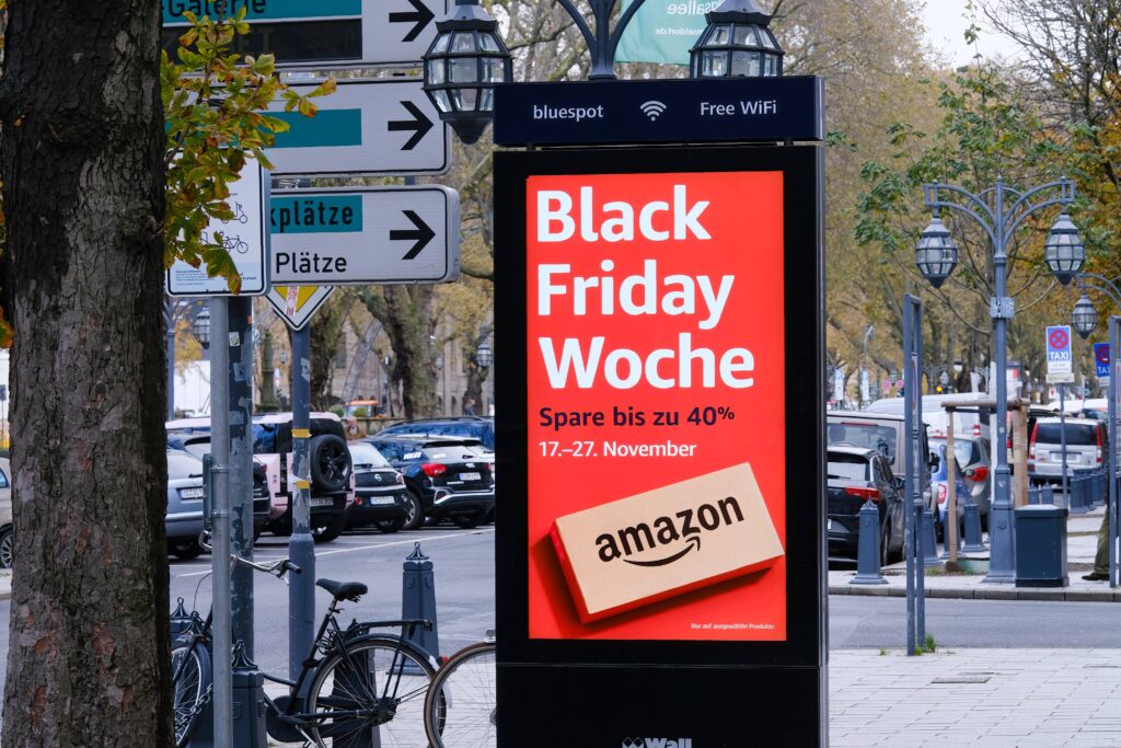 Reclame voor Black Friday van Amazon in Duitsland