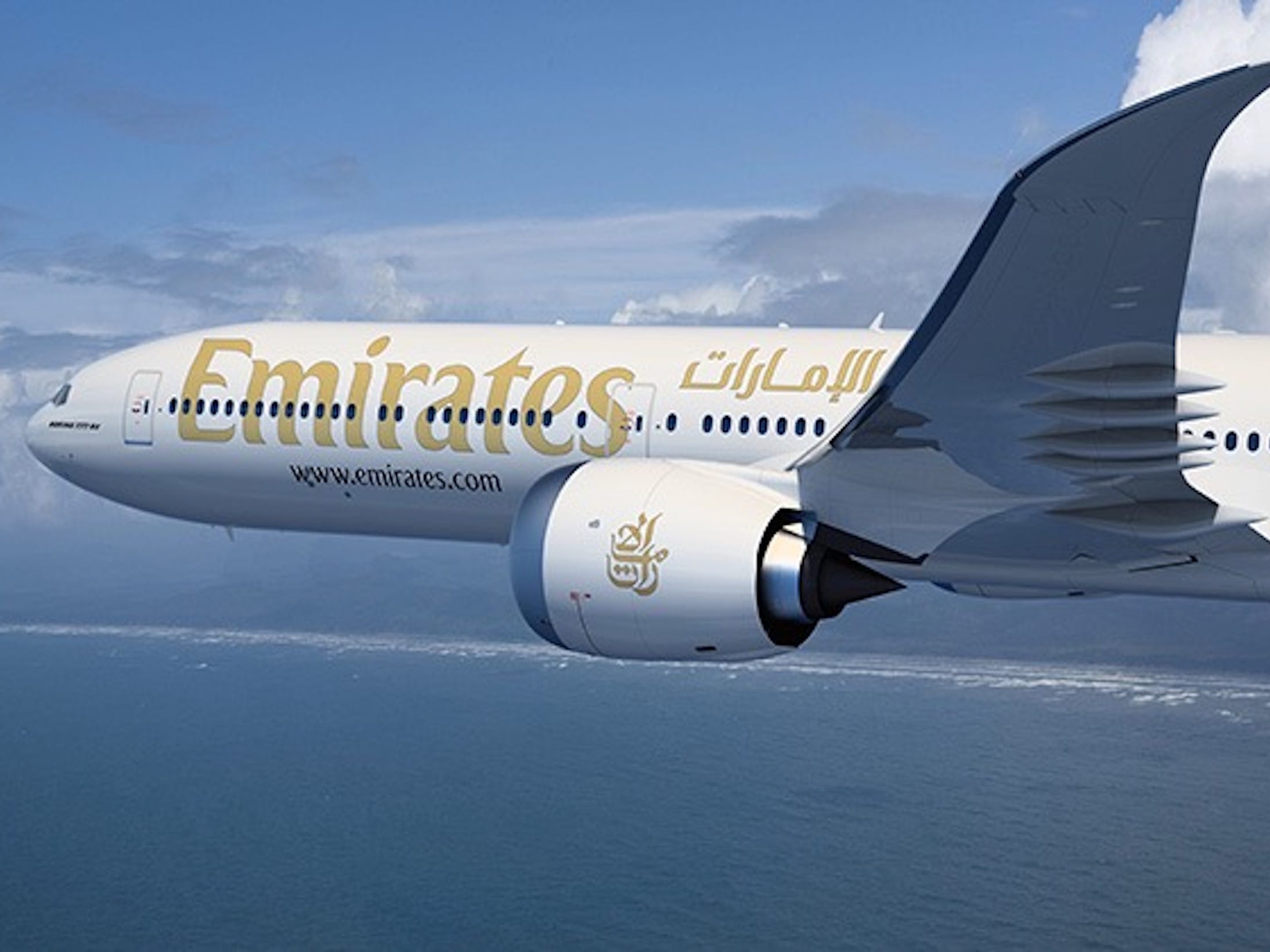 Emirates Boeing 777X rendering.