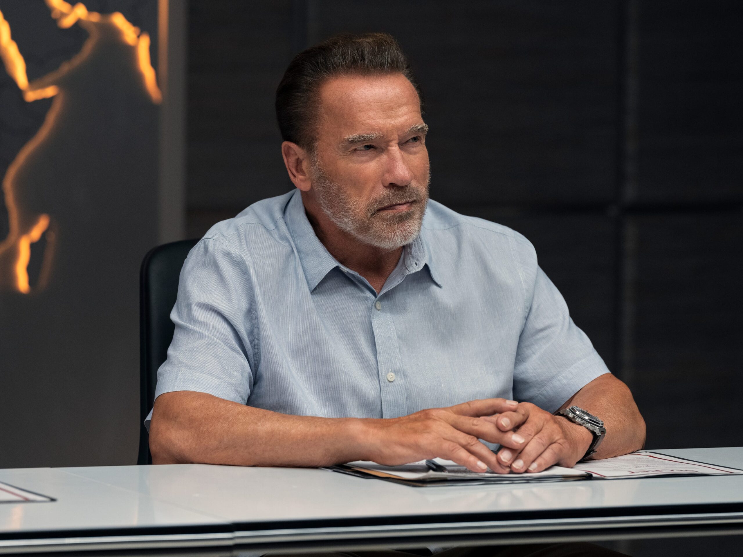 Arnold Schwarzenegger als Luke Brunner in aflevering 3 van Fubar.