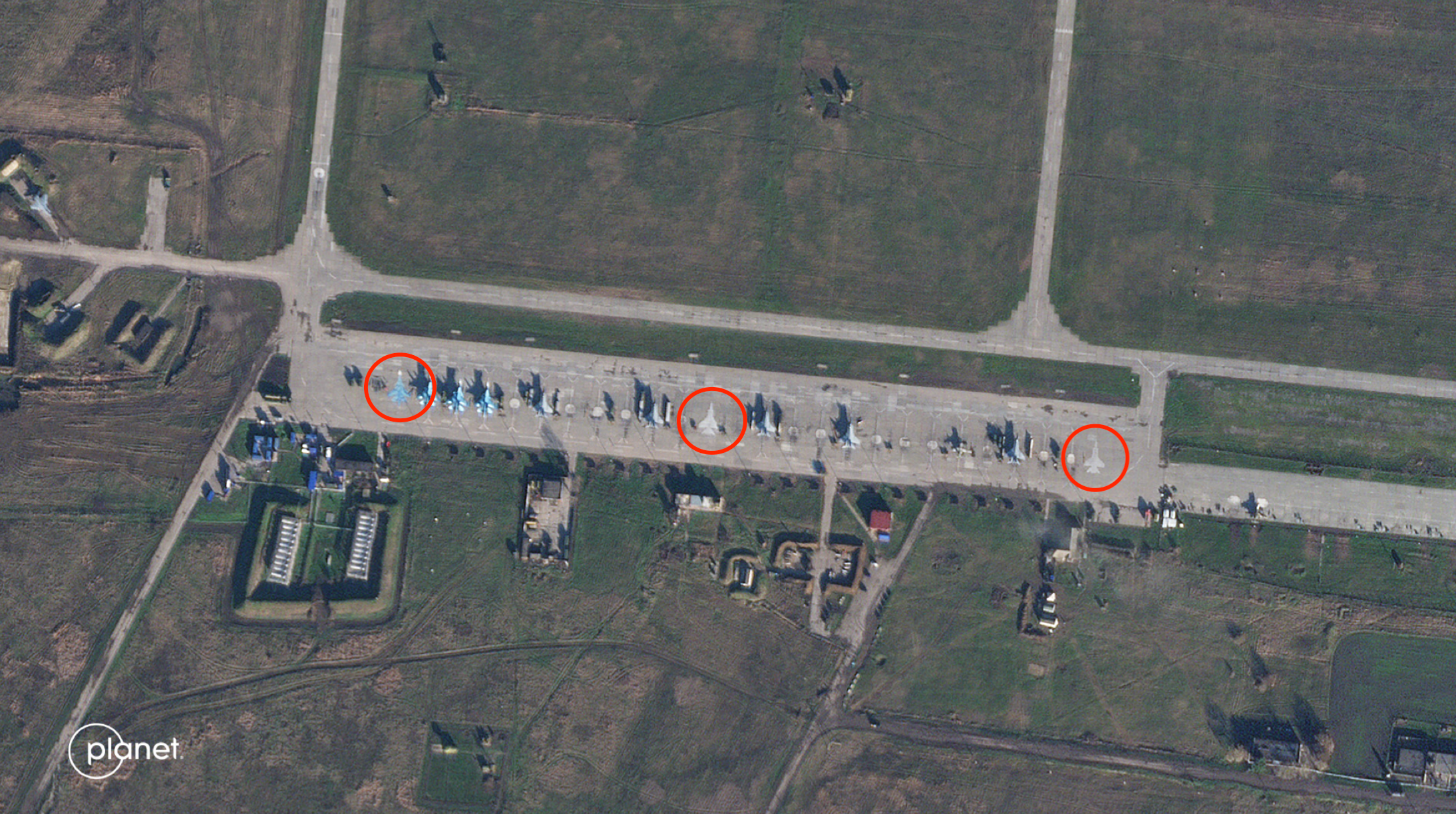 Primorsko-Akhtarsk luchtmachtbasis op 28 december 2023. Image © Planet Labs PBC