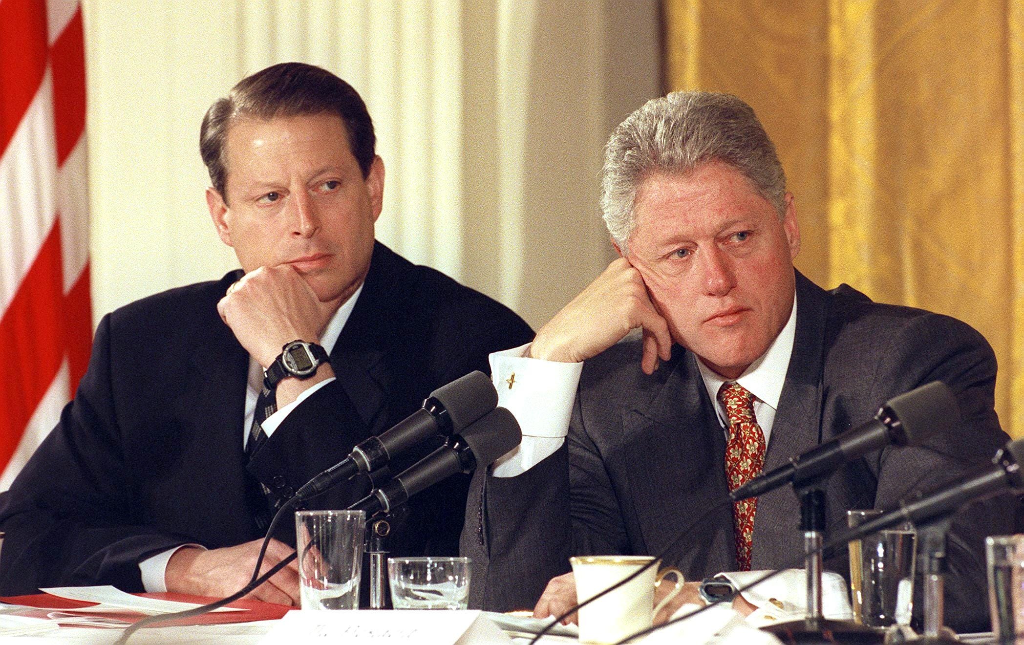 President Bill Clinton and Vice President Al Gore in 1999