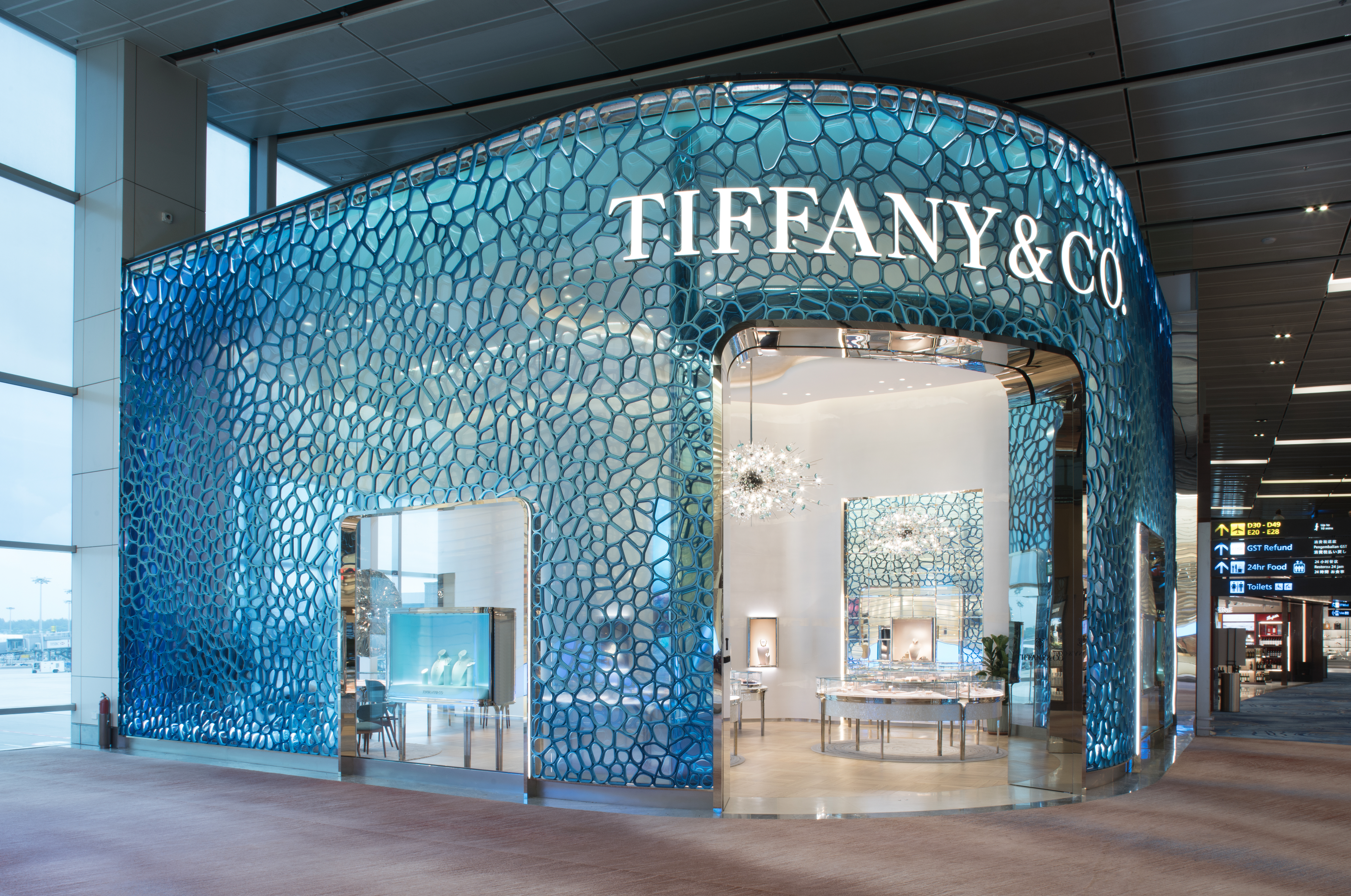 Een vestiging van juwelier Tiffany & Co., waarvan startup Aectual het interieur leverde. 