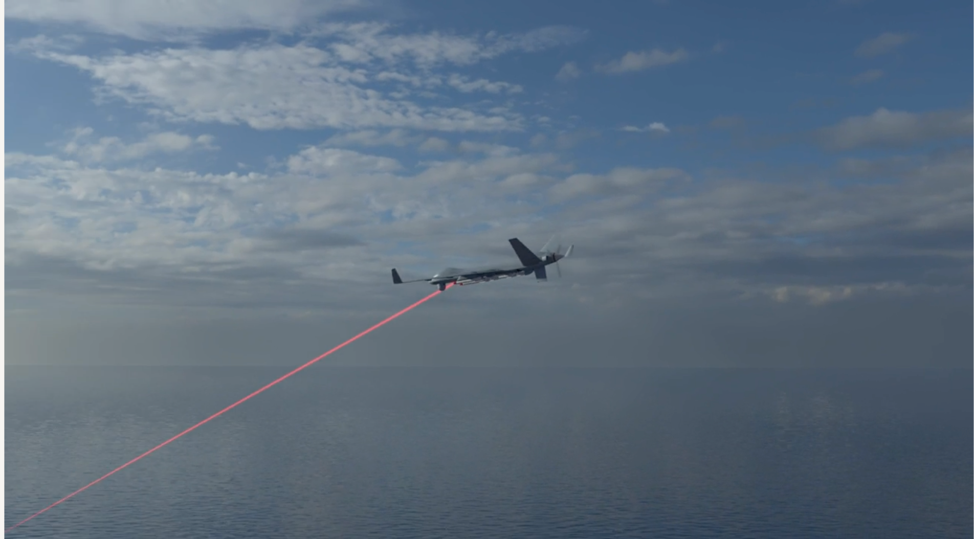 Een DragonFire-laser schakelt een drone uit in een animatie