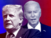 Donald Trump (links) en Joe Biden.