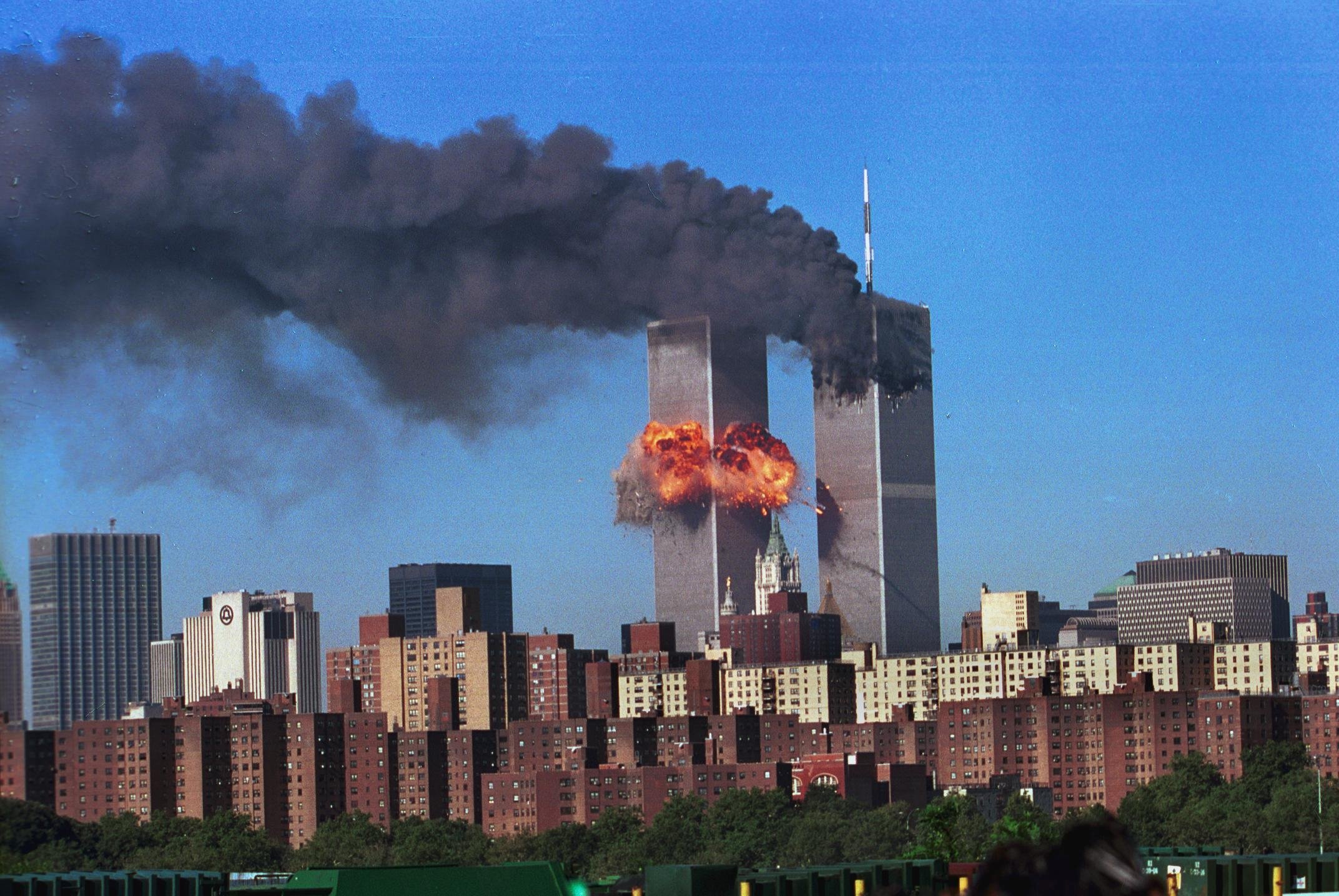 De Twin Towers in New York na de aanslagen van 11 september 2001. Foto: Tamara Beckwith / Rex Features 