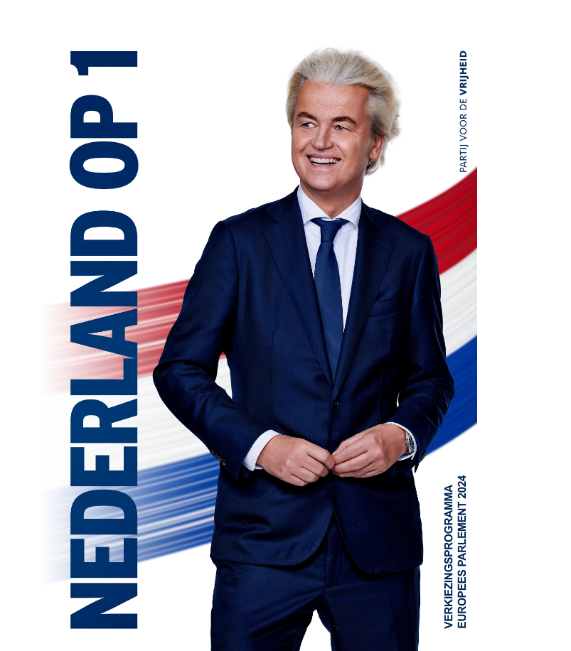 Coverfoto van het PVV-programma voor de Europese verkiezingen van 2024