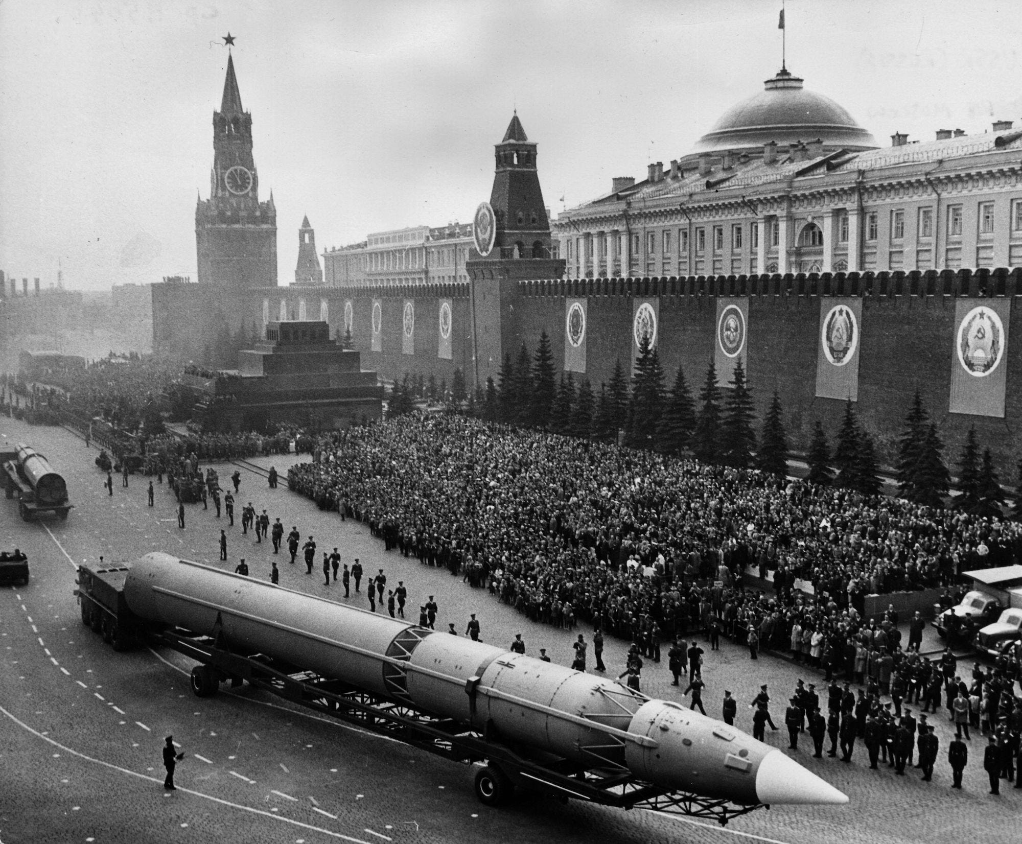 Sovjet Rusland Moskou Red Square ICBM raket