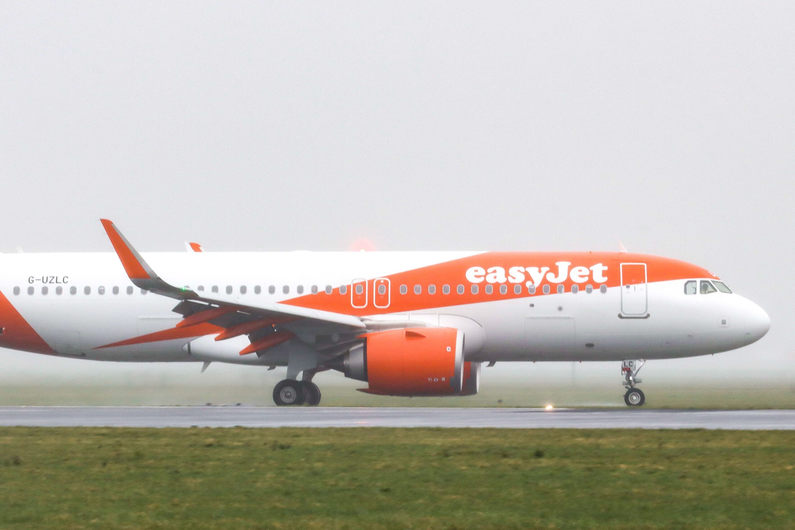 An easyJet plane on the tarmac.