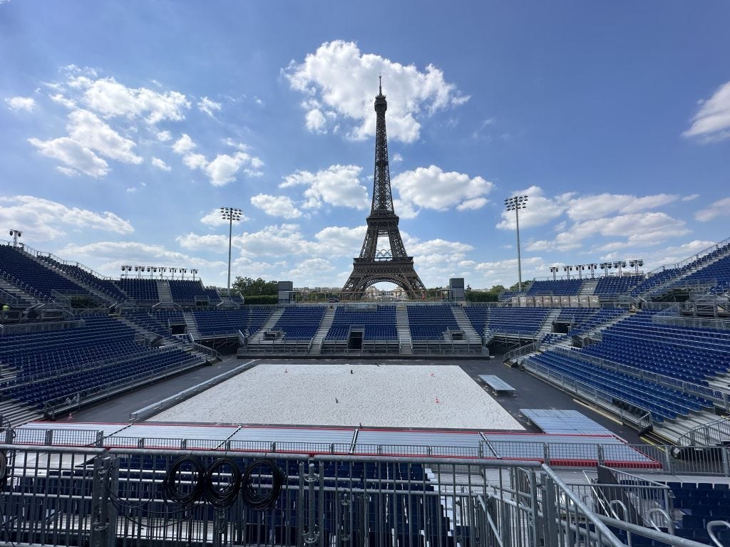 Paris 2024 Olympic Preparations: Arena Champ-de-Mars and Stade Tour Eiffel settings