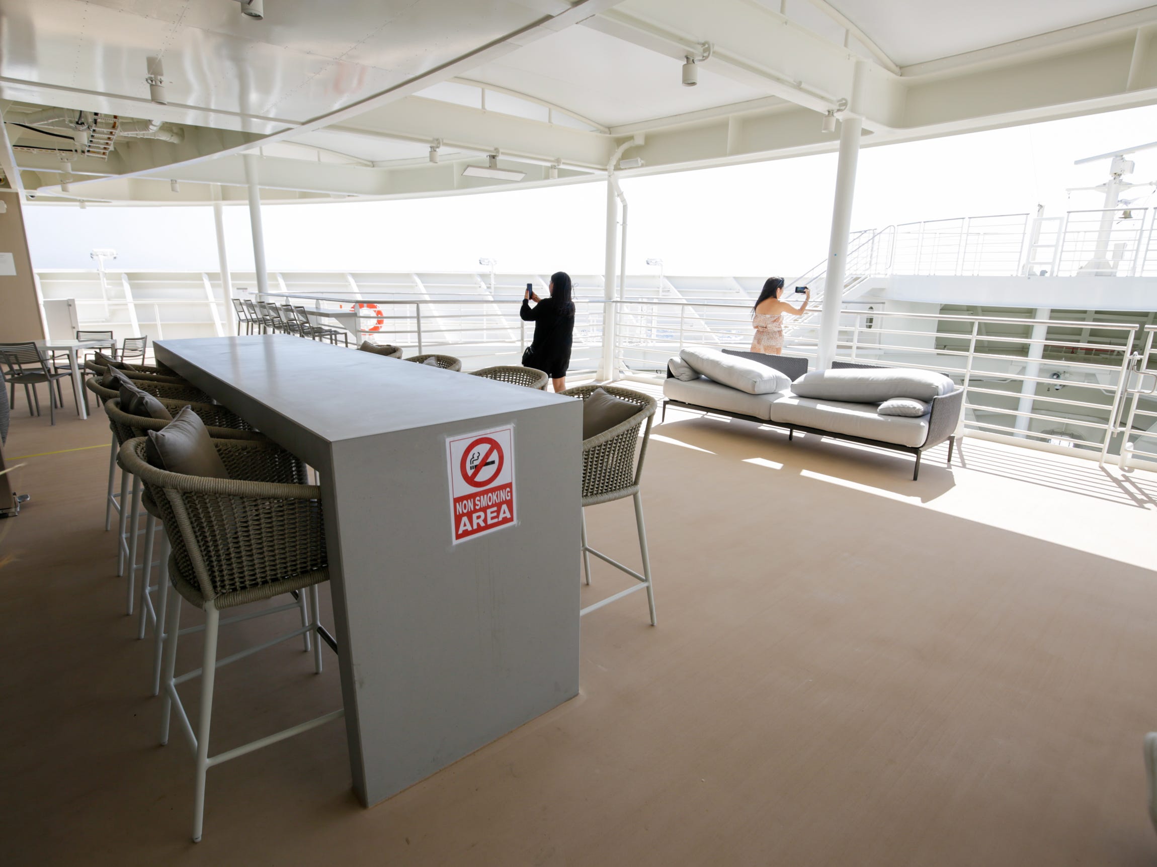 crew-only outdoor lounge of Silversea's new Silver Ray