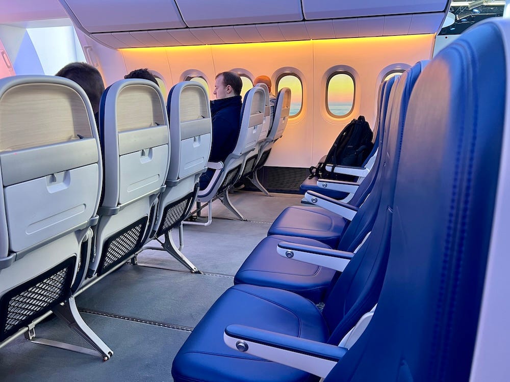 Een voorbeeld van een Boeing 777X interieur