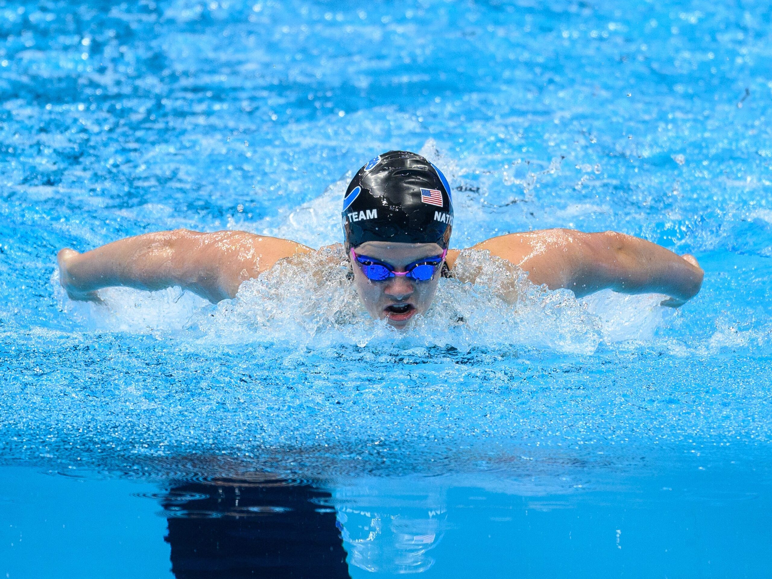  Alex Shackell tijdens de kwalificatiewedstrijden van het Amerikaanse Olympische team.