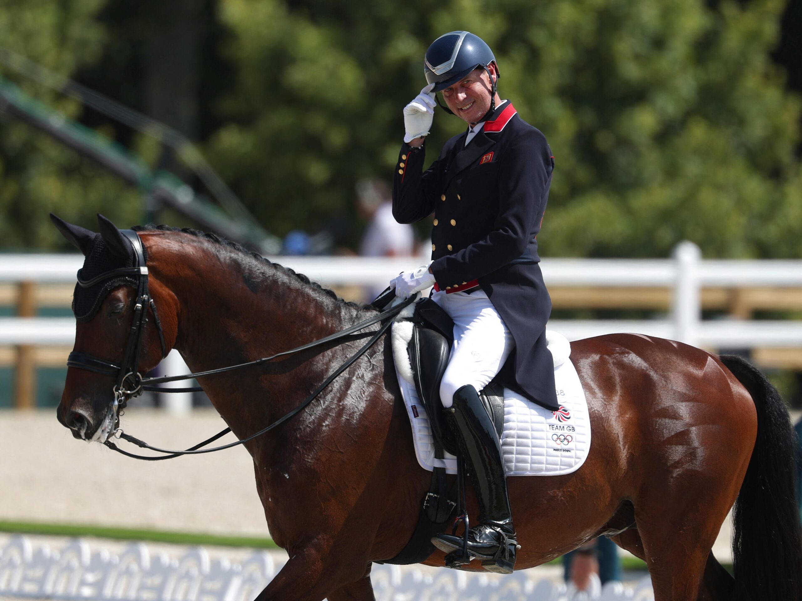 Carl Hester competing at the Paris Olympics