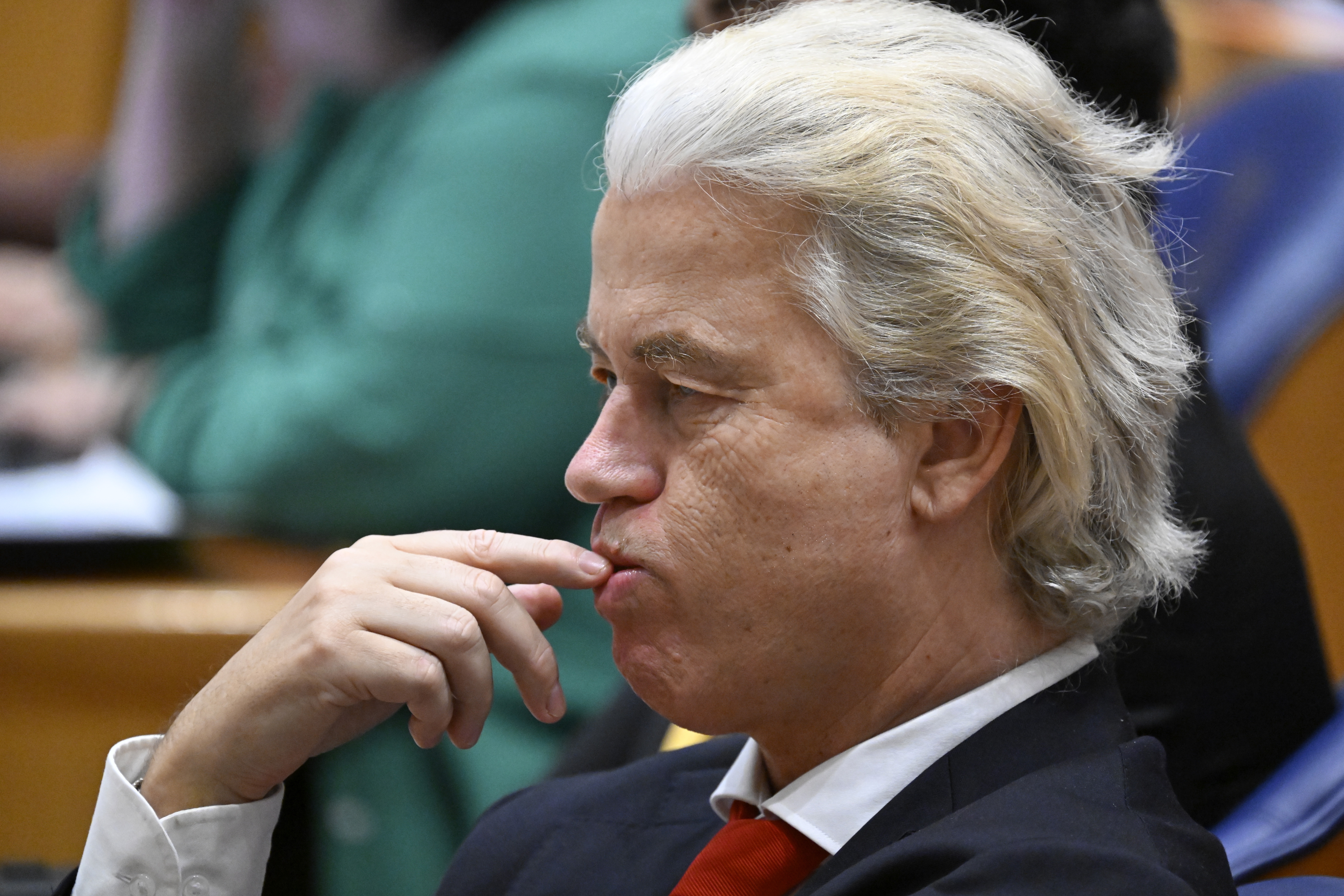 PVV-leider Geert Wilders in de Tweede Kamer tijdens het debat over de regeringsverklaring. Foto: ANP / Hollandse hoogte / Peter Hilz