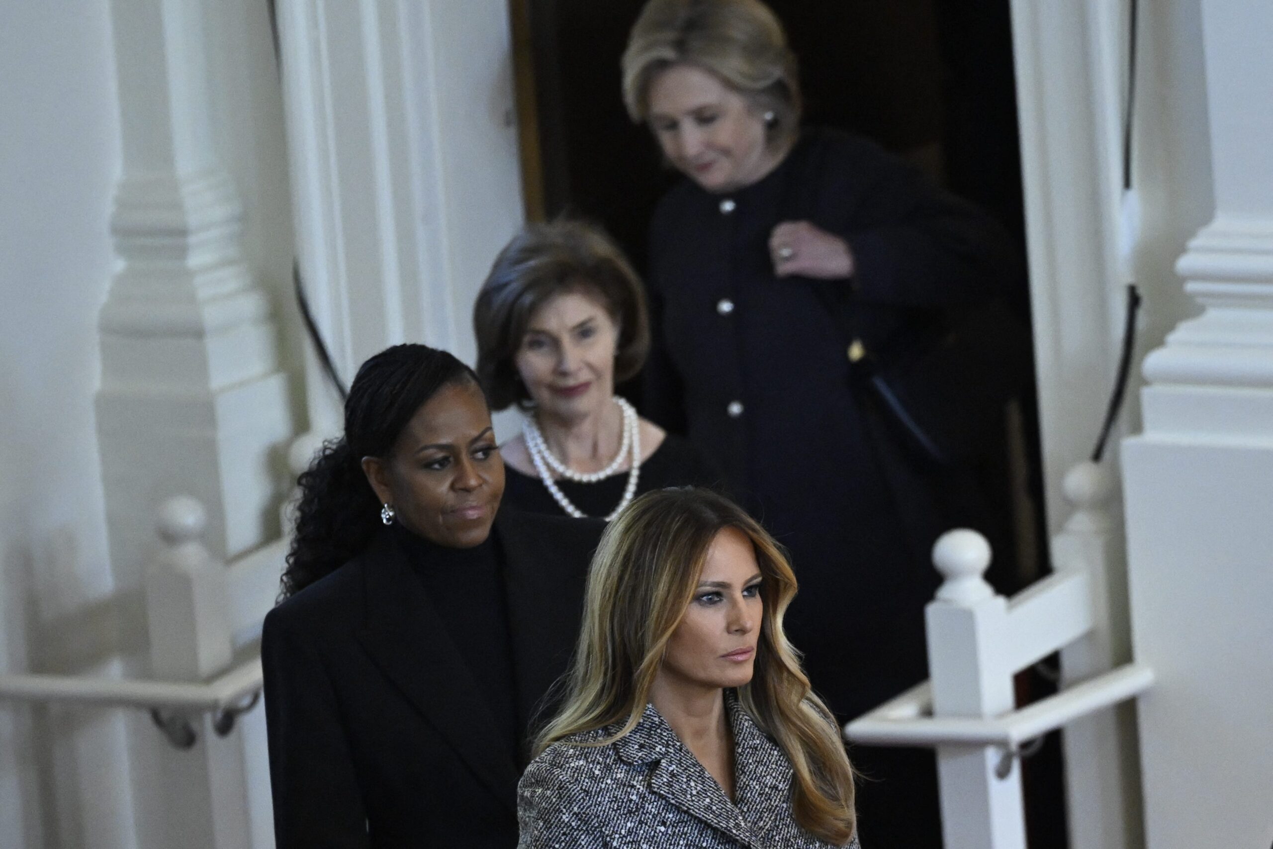 Melania Trump, Hillary Clinton, Laura Bush, and Michelle Obama