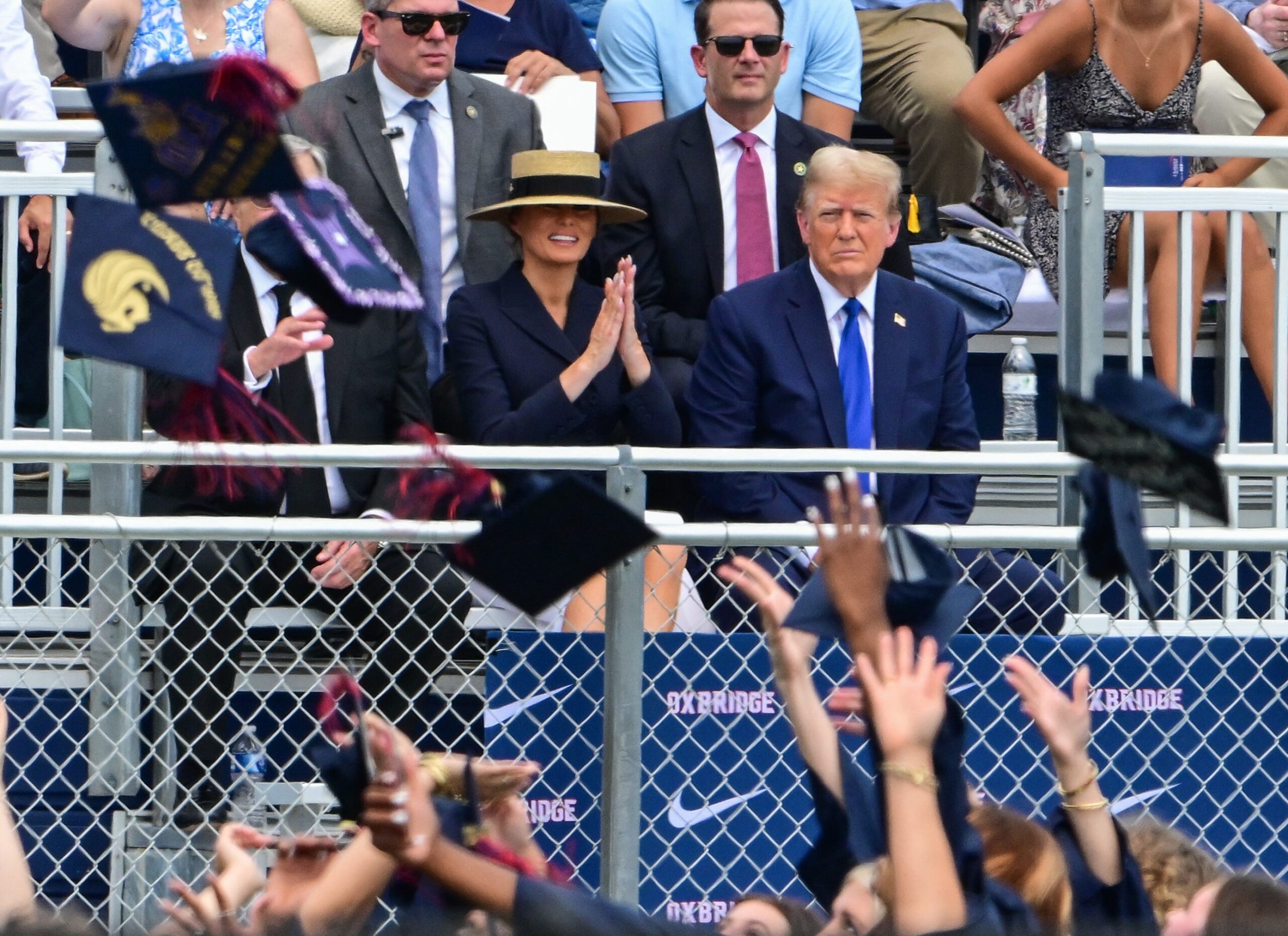 Melania Trump and Donald Trump at Barron Trump&#39;s graduation.