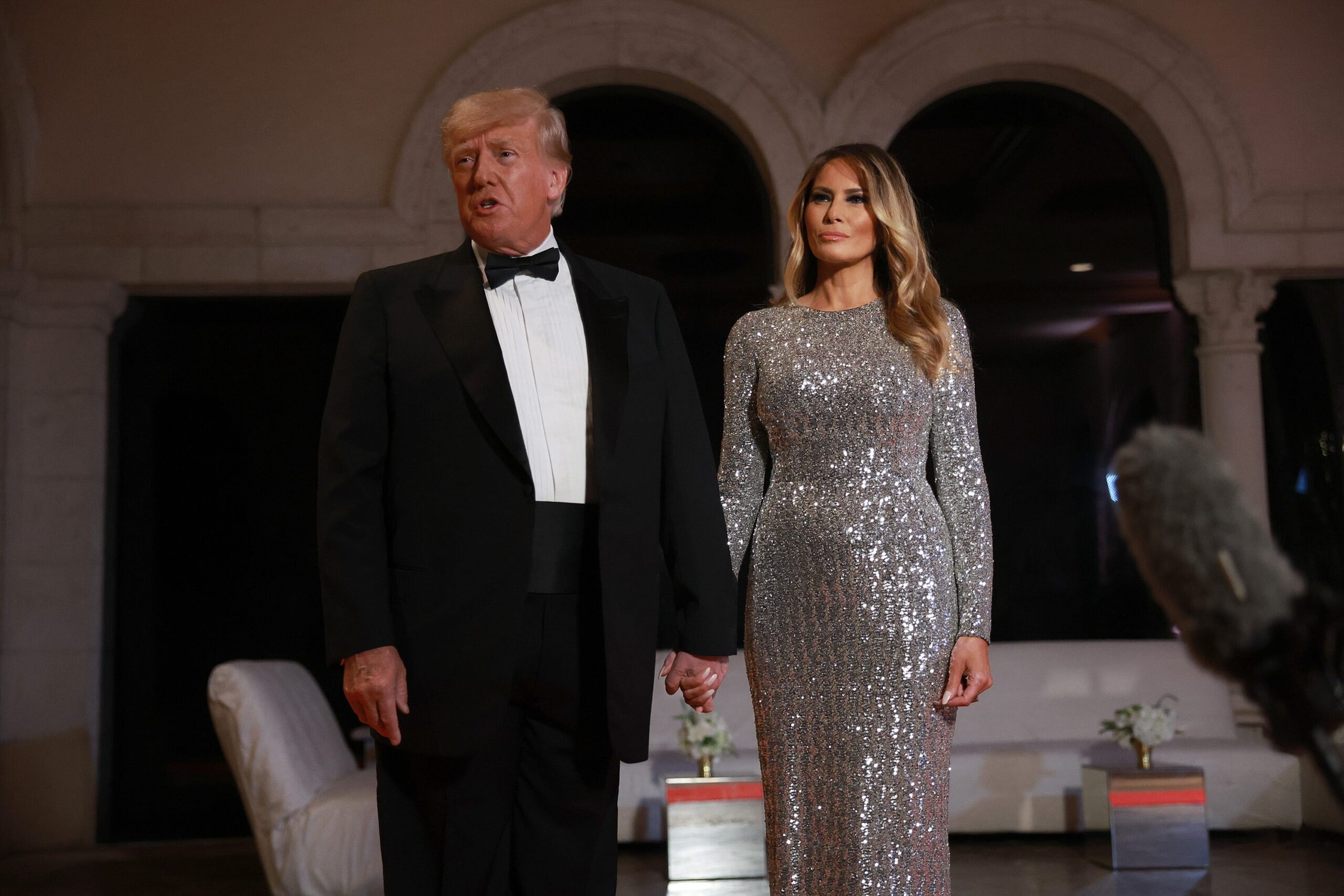 Donald Trump and Melania Trump celebrate New Year's Eve 2022 at Mar-A-Lago