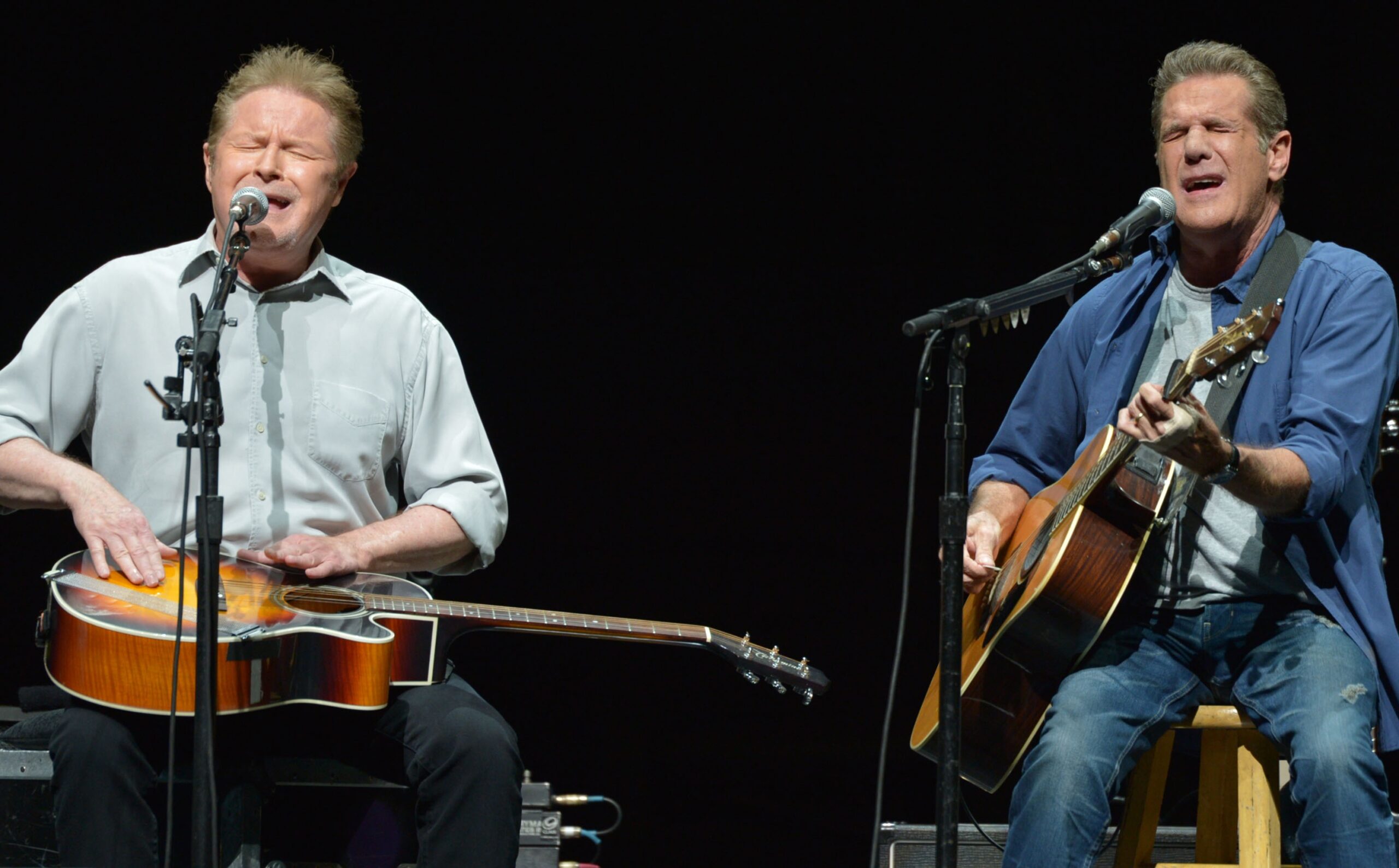 Don Henley en Glenn Frey van The Eagles in 2014.