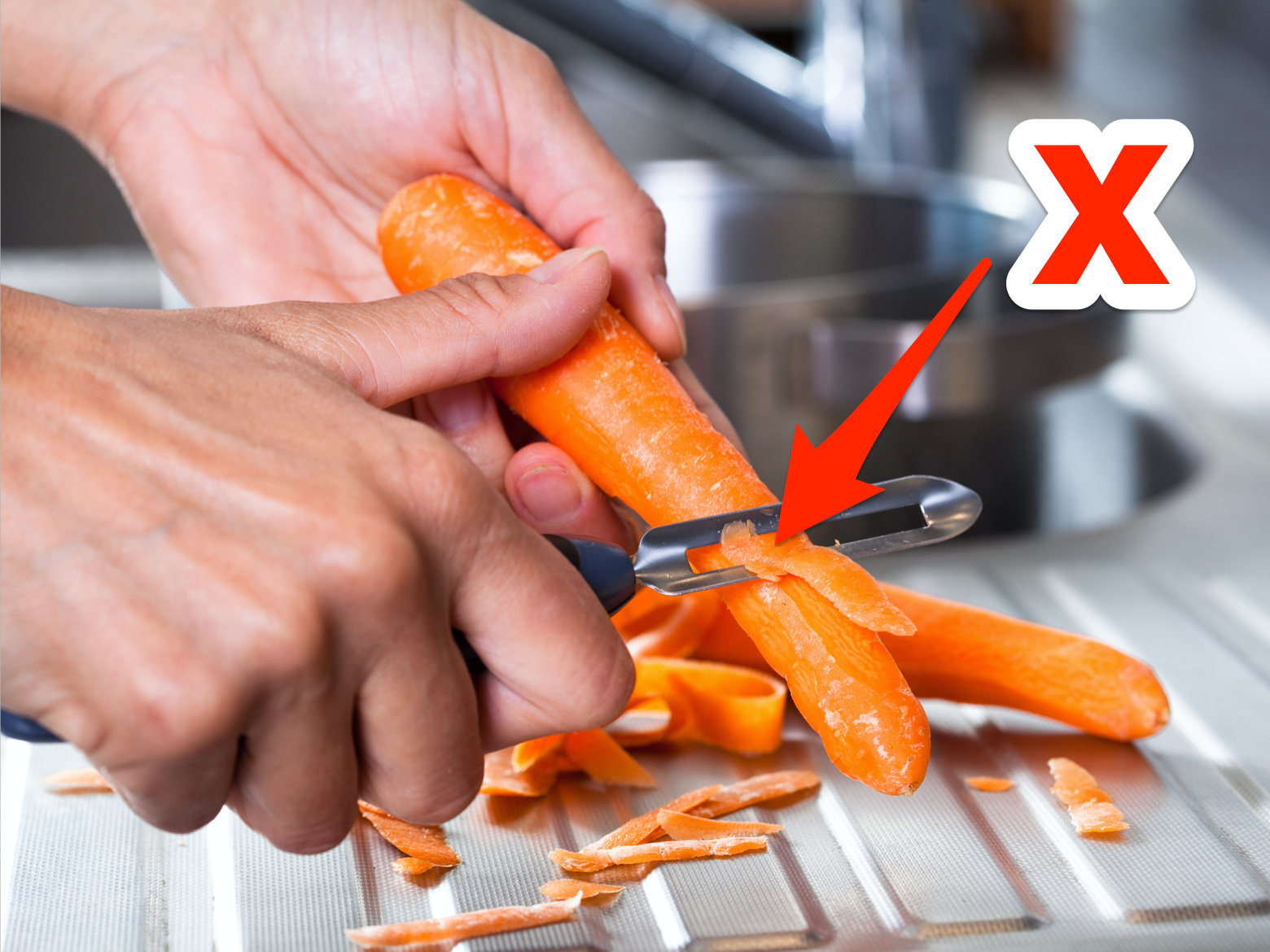 peeling carrots