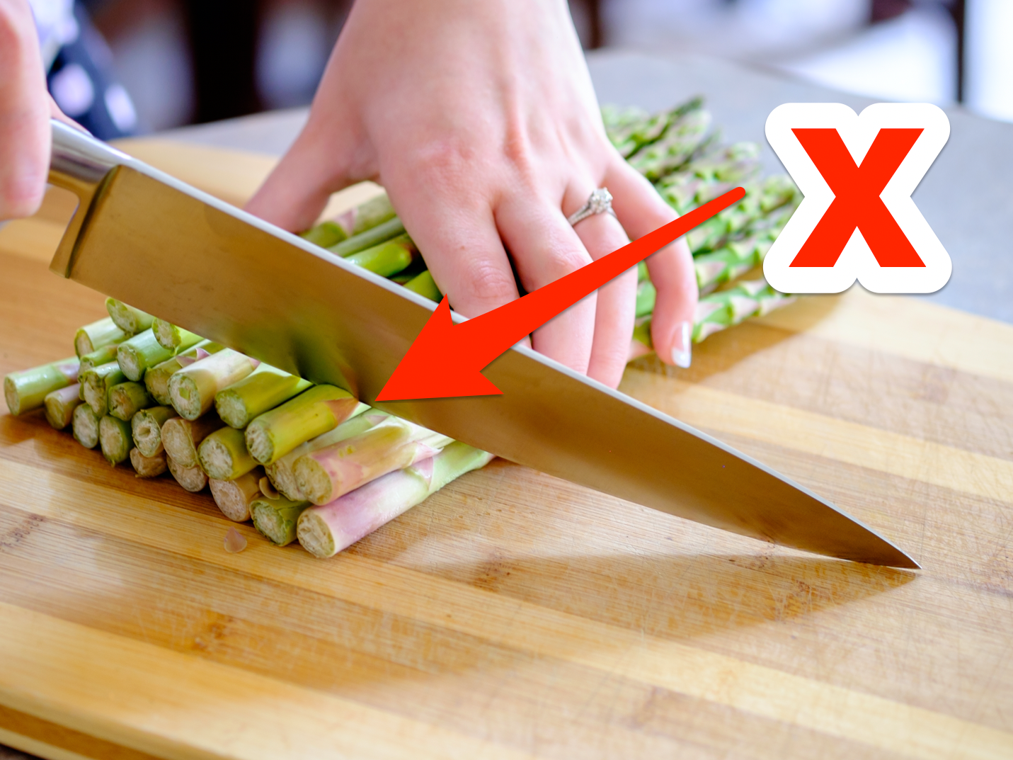 cutting asparagus