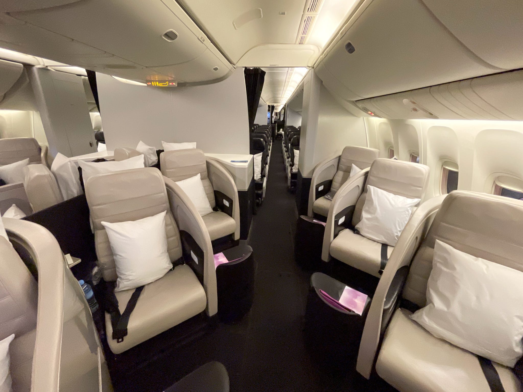 The business-class section on Air New Zealand's Boeing 777-300ER planes.