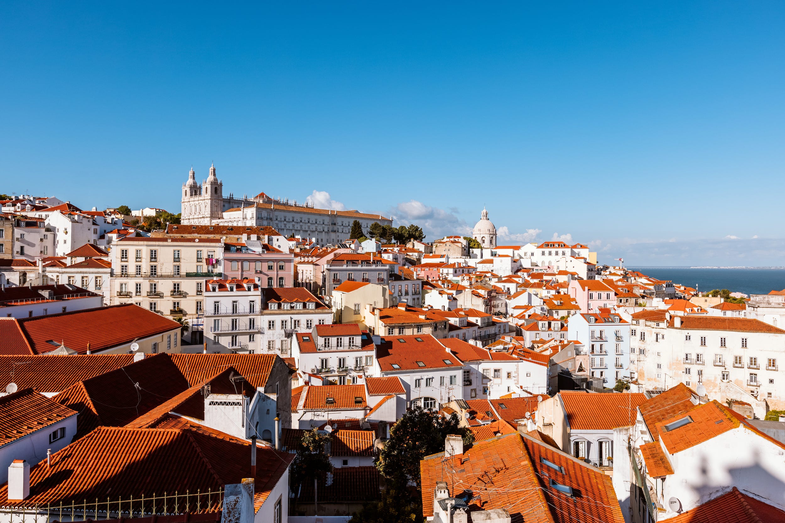 An aerial view of Lisbon, Portugal.