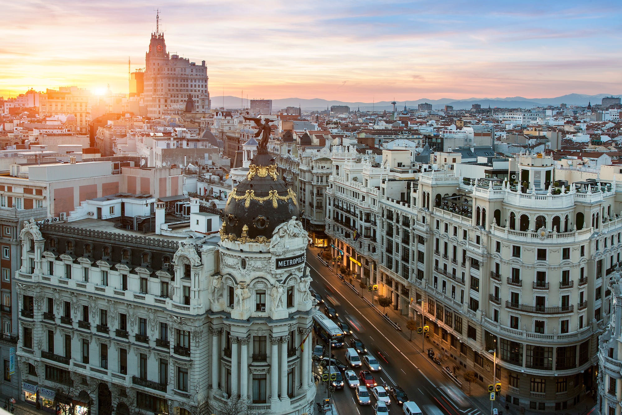 The Metropolis Building in Madrid, Spain.