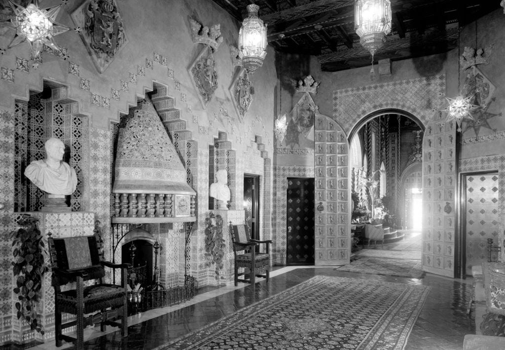 A black and white photo of Mar-a-Lago from when Marjorie Post lived there.