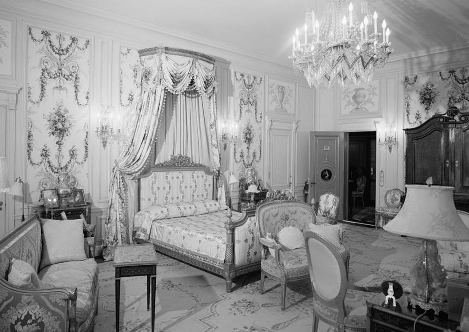 Marjorie Post's bedroom at Mar-a-Lago.