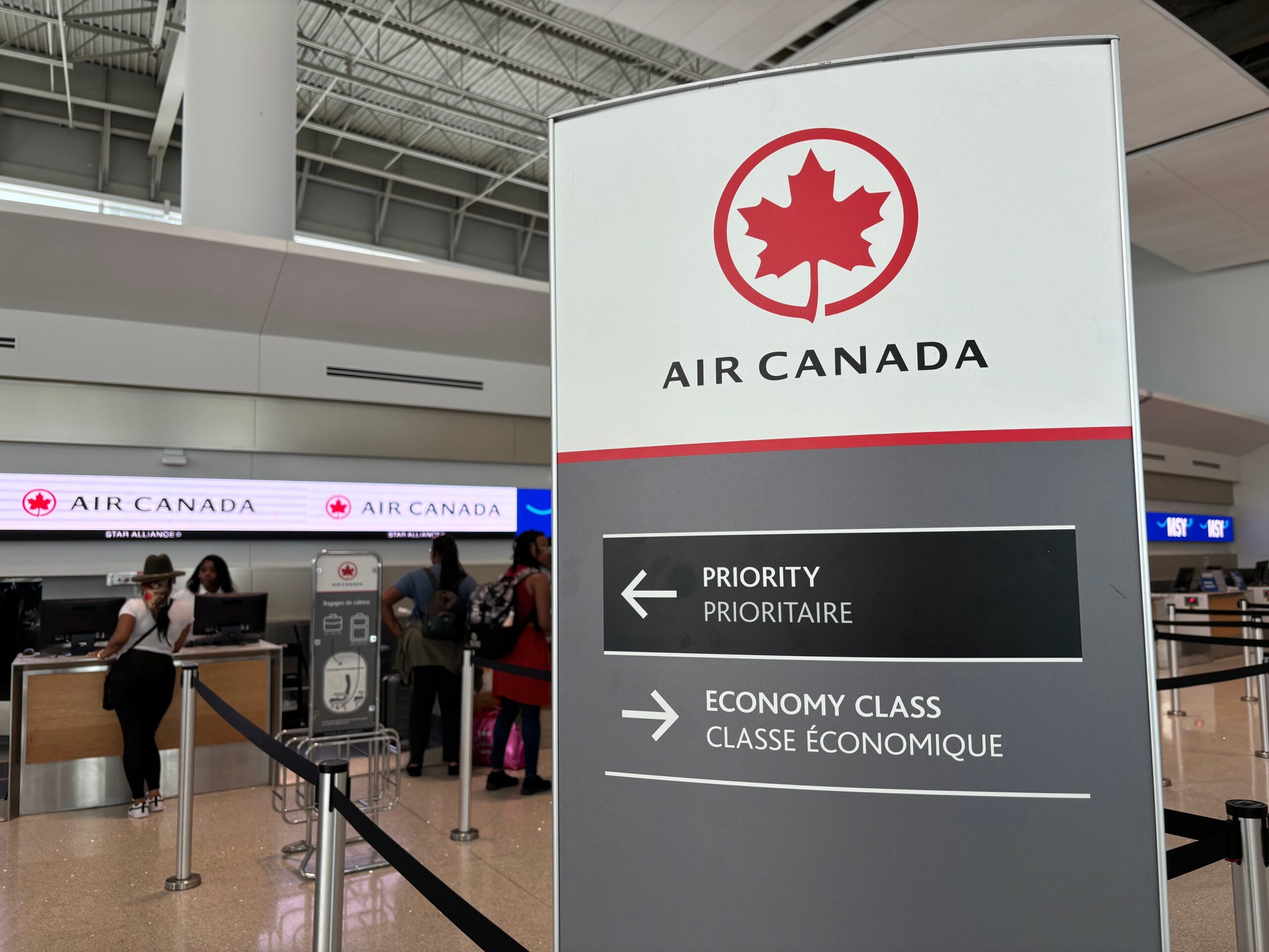 air canada desk at a airport