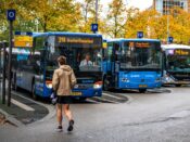 Een lijnbus van Qbuzz in Groningen