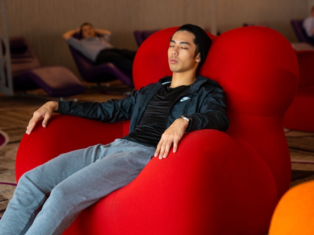 The snooze lounge in Terminal 4 at Changi International Airport.