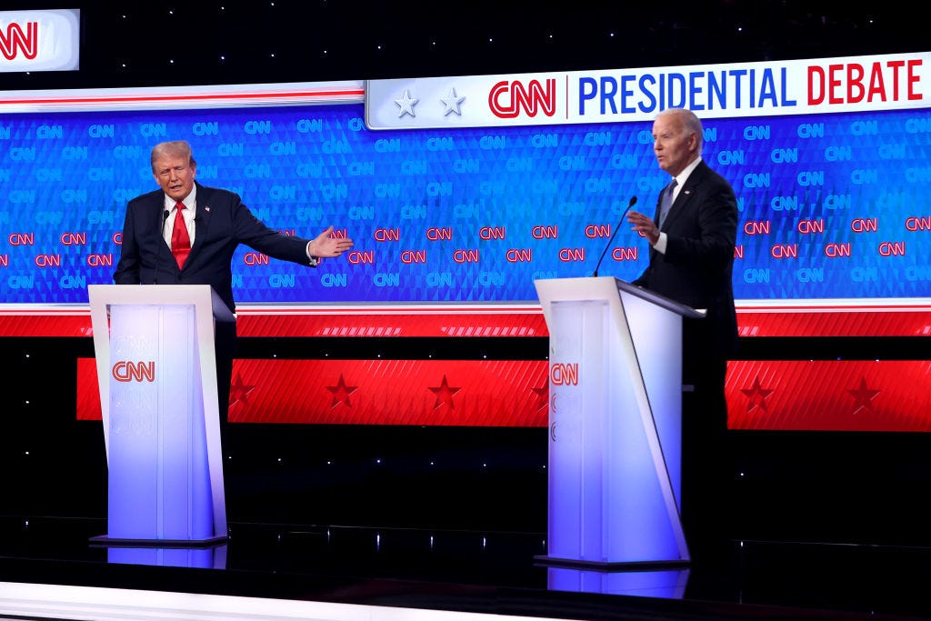 Trump and Biden at the presidential debate