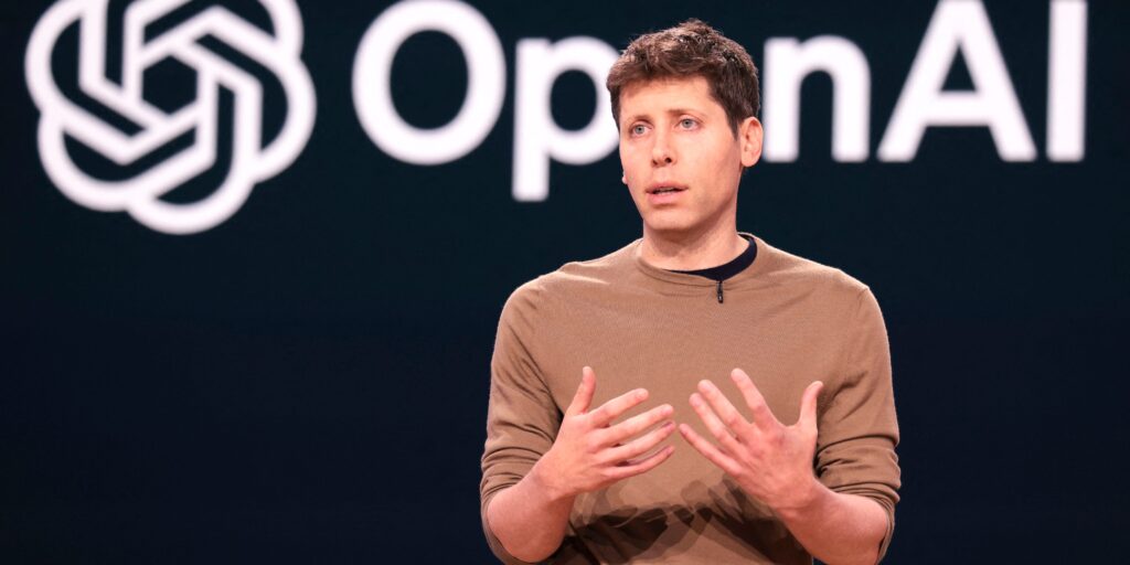 Sam Altman tijdens een OpenAI-evenement